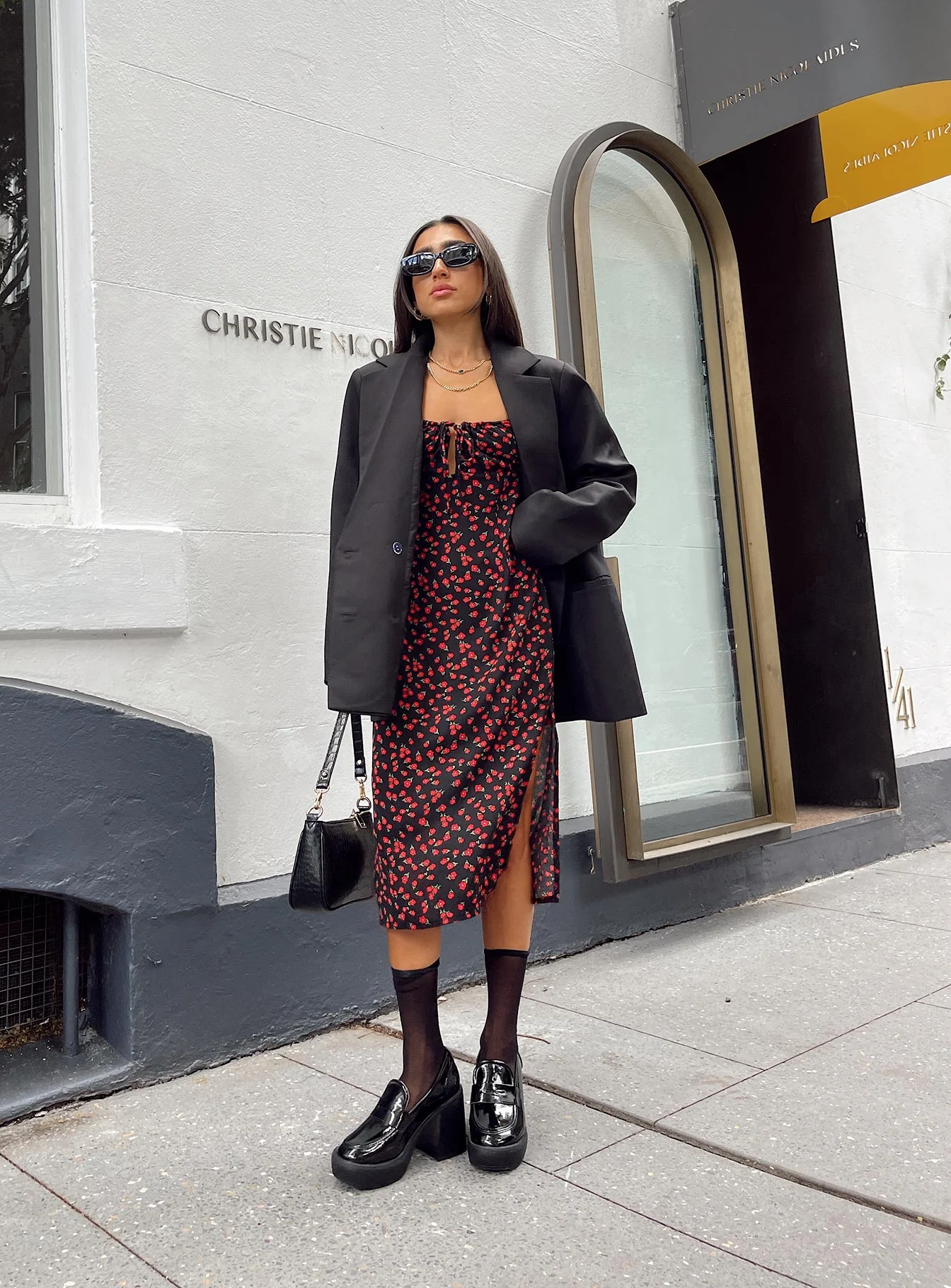 Noda Midi Dress Black/Red