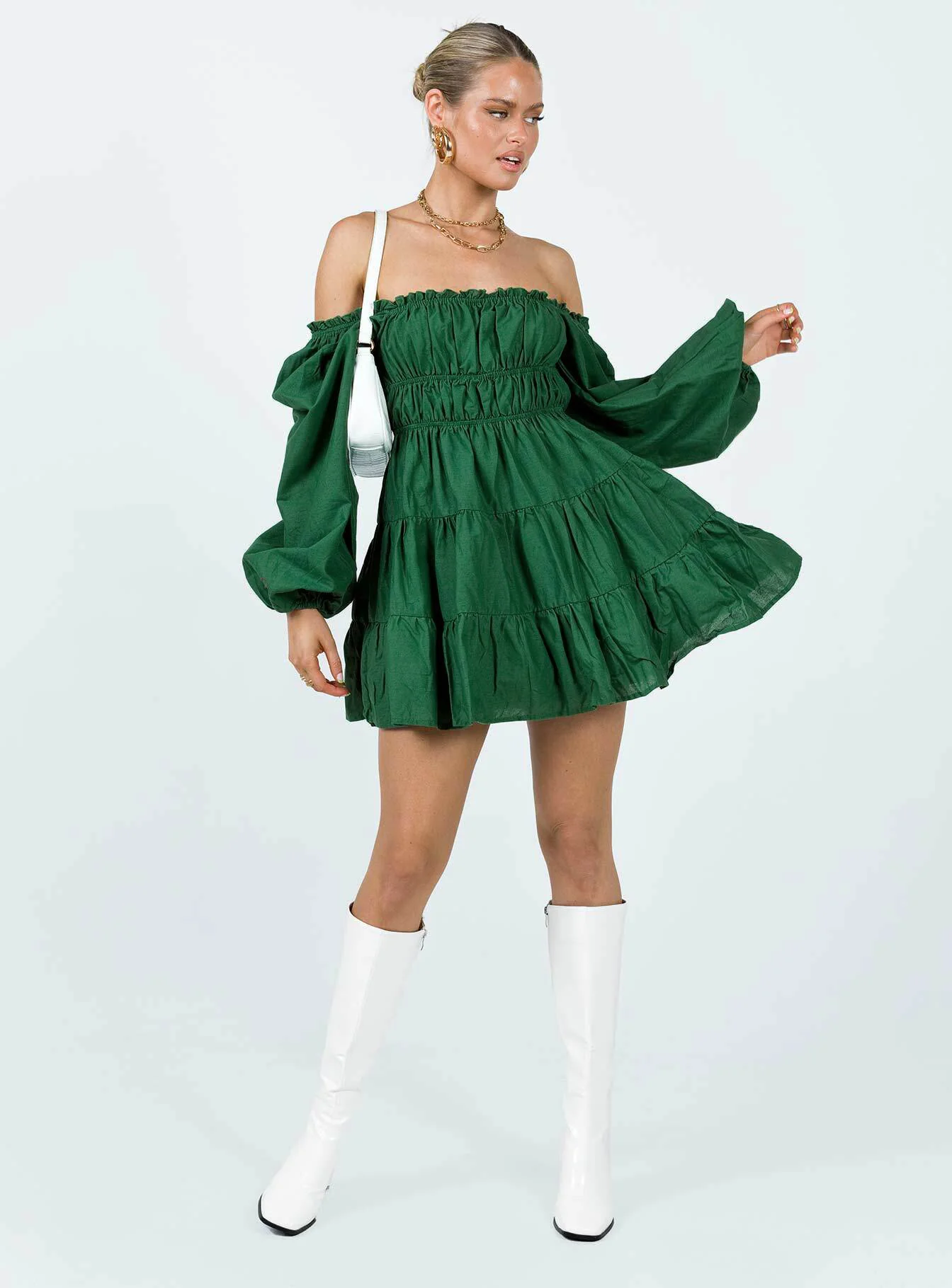 Ceara Long Sleeve Mini Dress Green