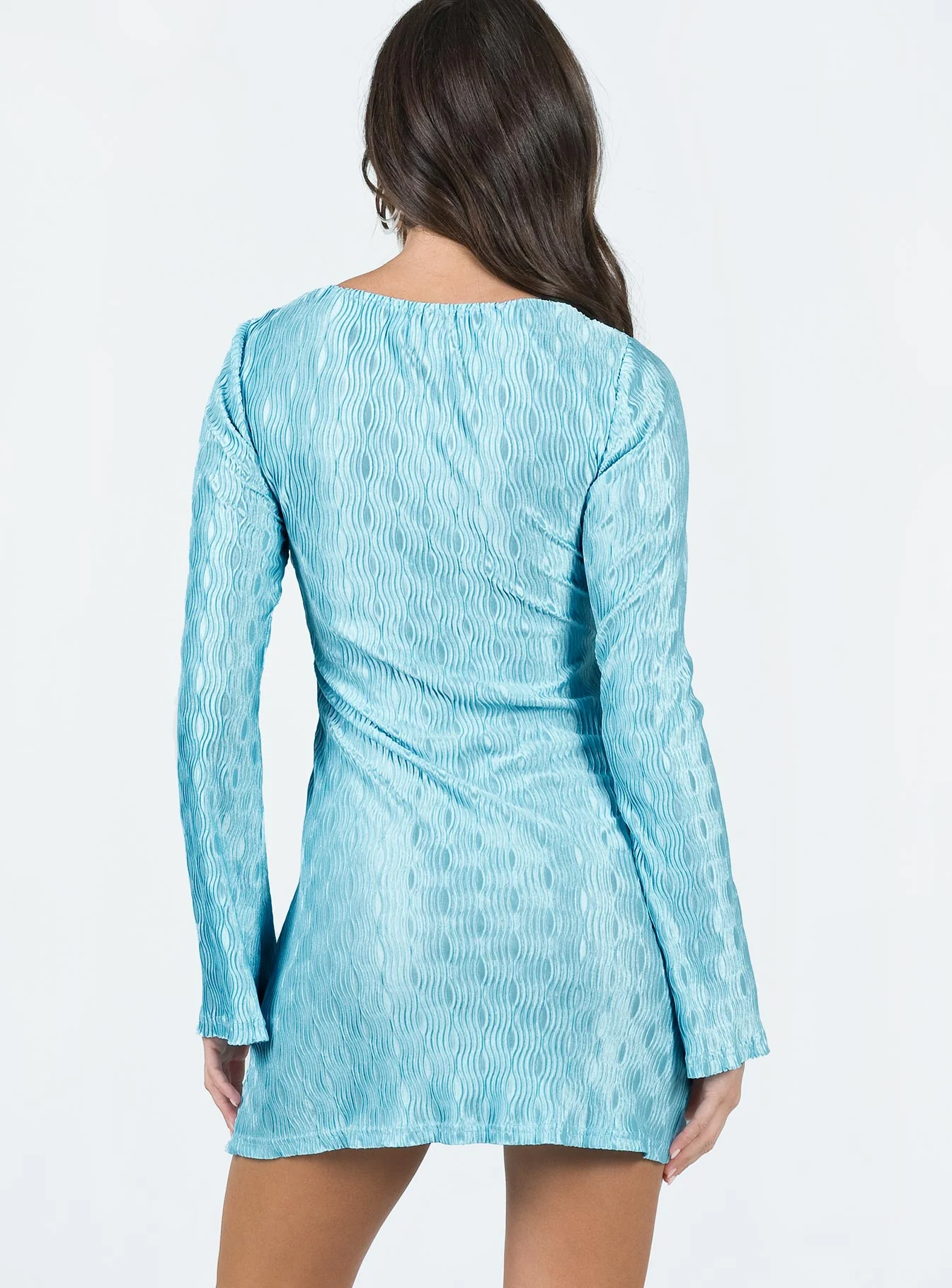 Breah Long Sleeve Mini Dress Blue