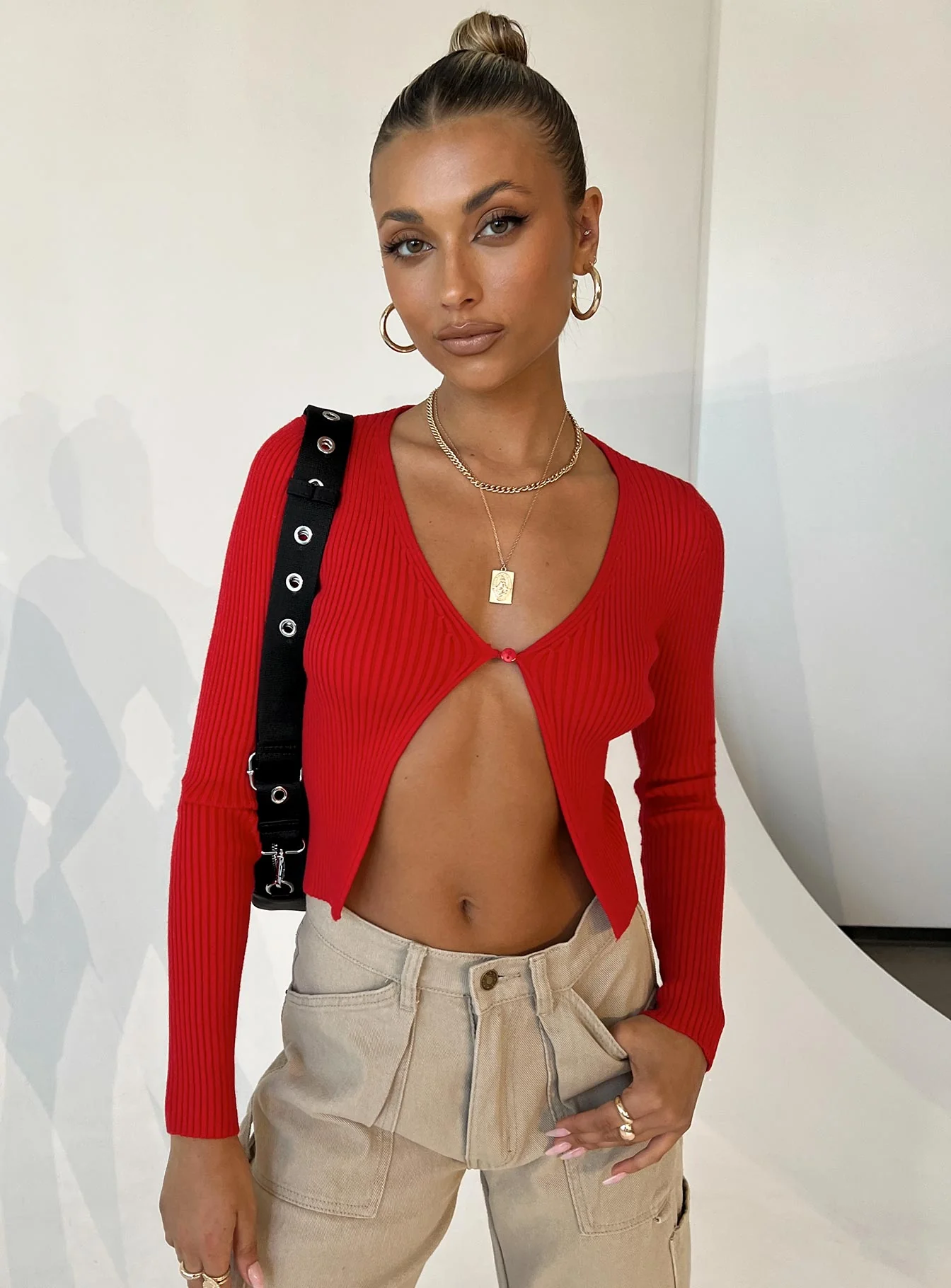 Dontae Long Sleeve Top Red