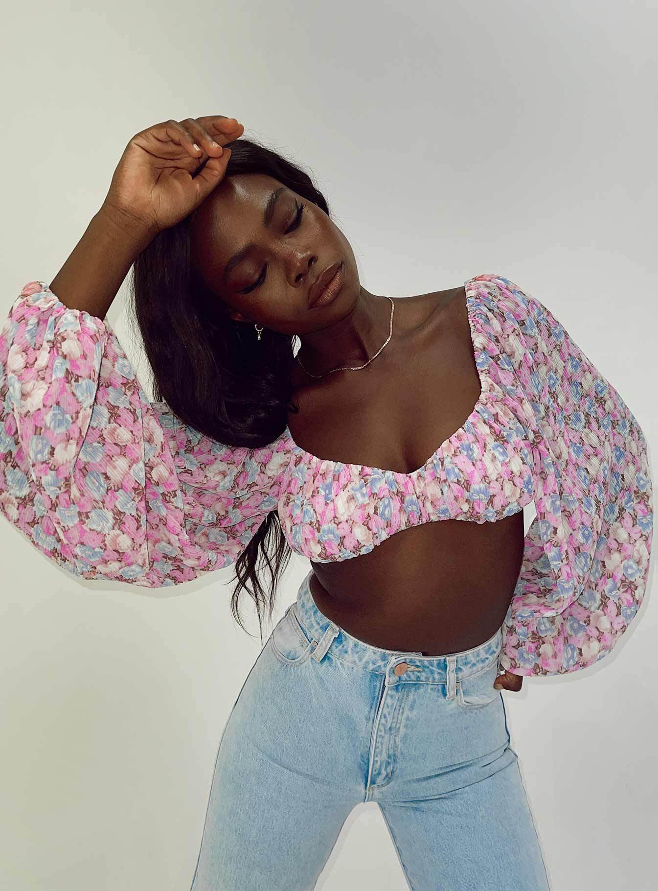 Farren Long Sleeve Top Pink Floral