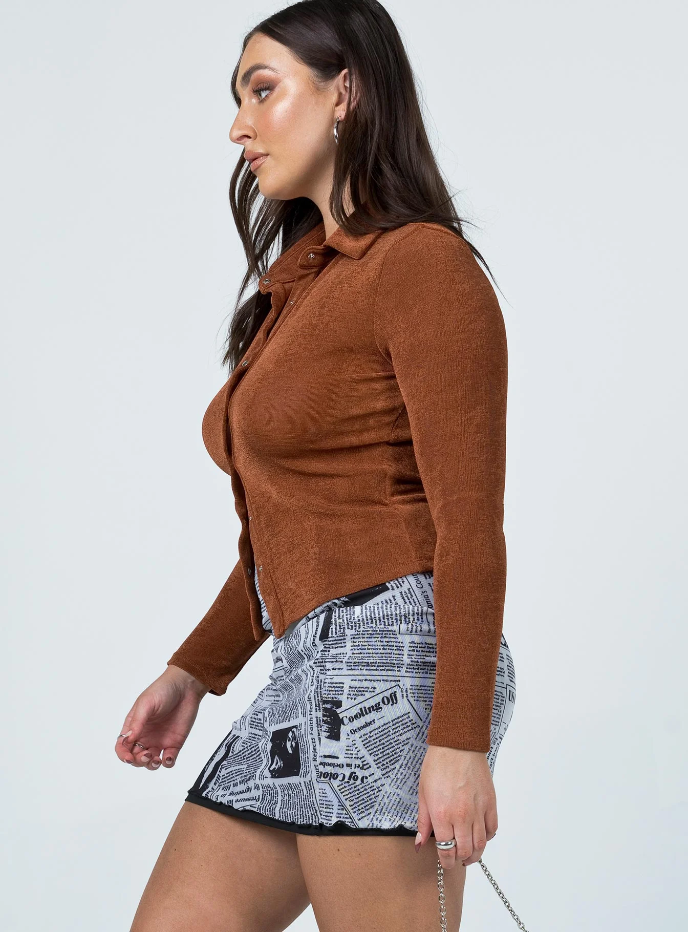 Read The Lines Mini Skirt White