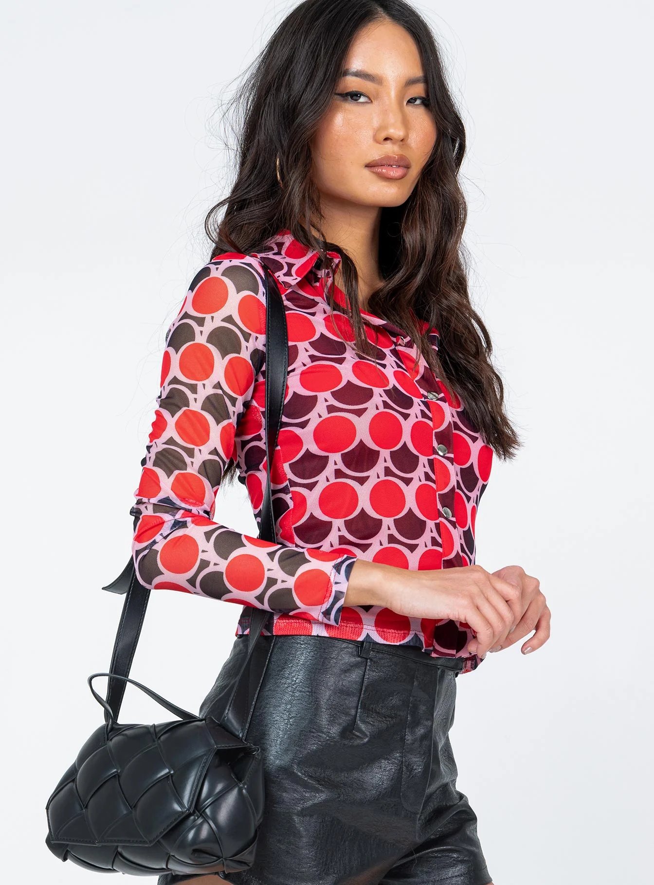 Blanca Long Sleeve Top Red Multi