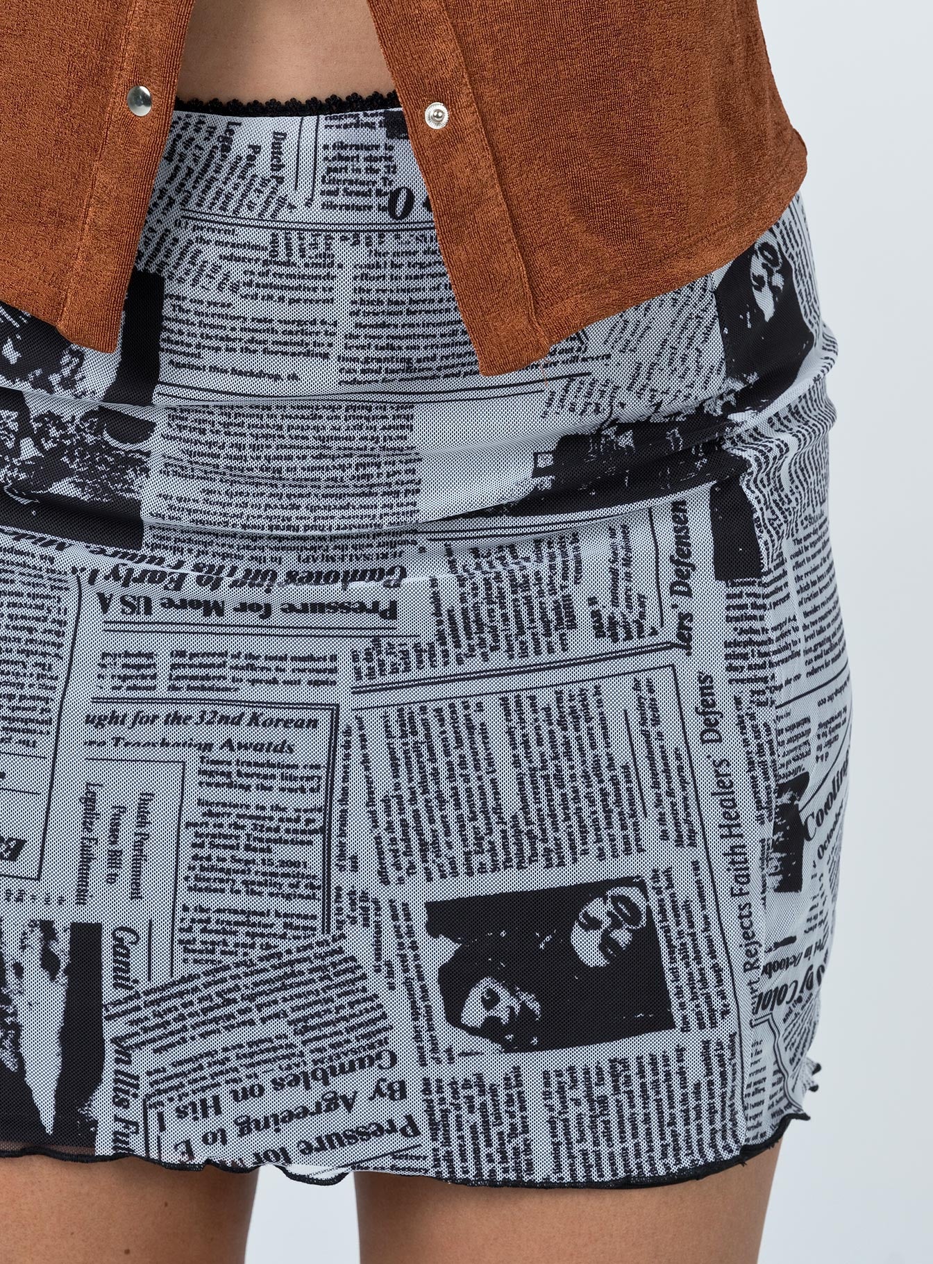 Read The Lines Mini Skirt White