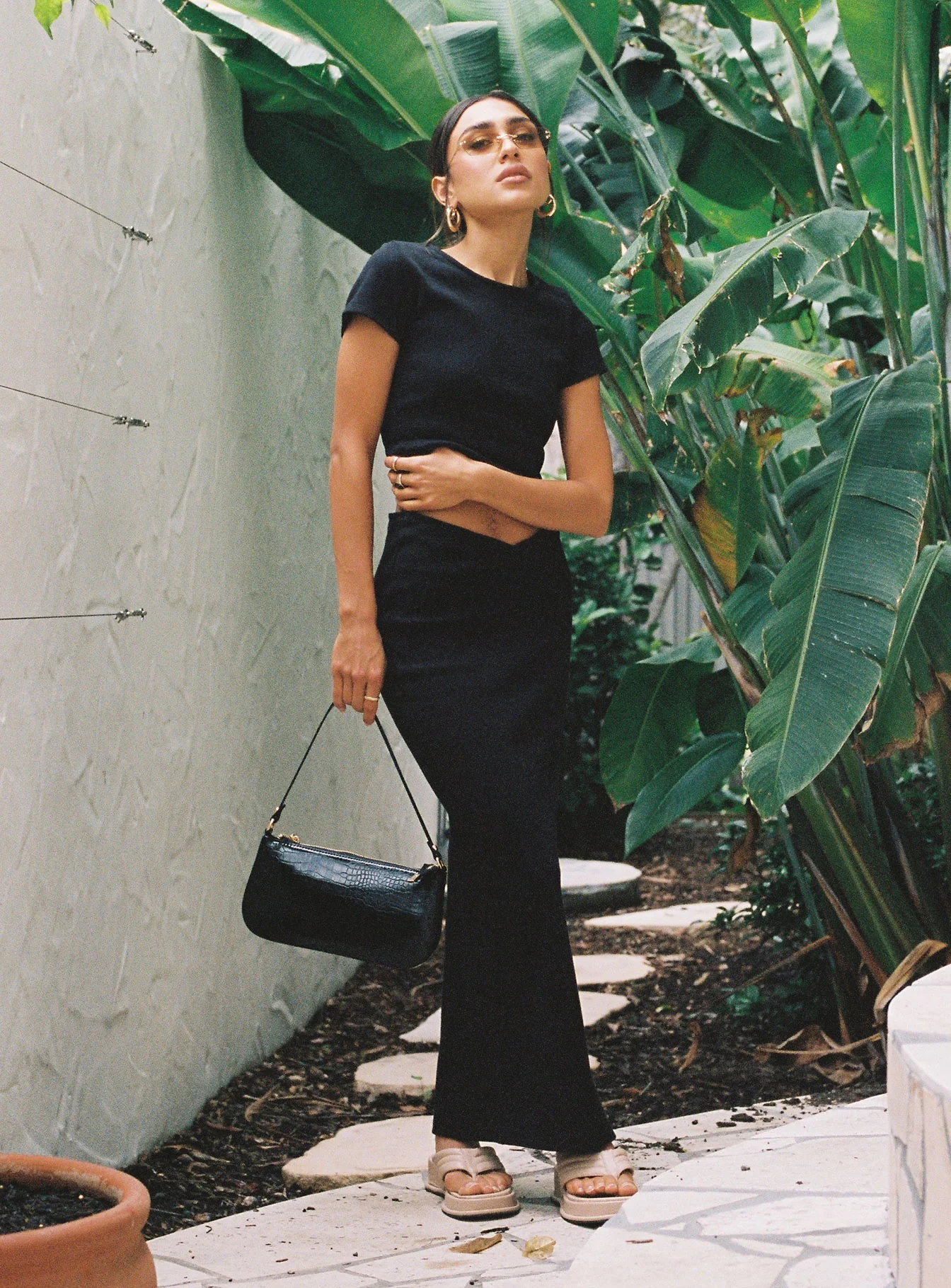 Organic Abigail Midi Skirt Black