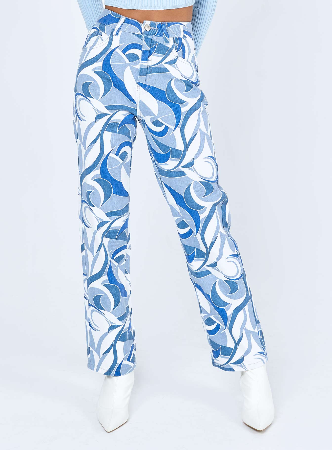 Marbella Wide Leg Denim Jeans Blue