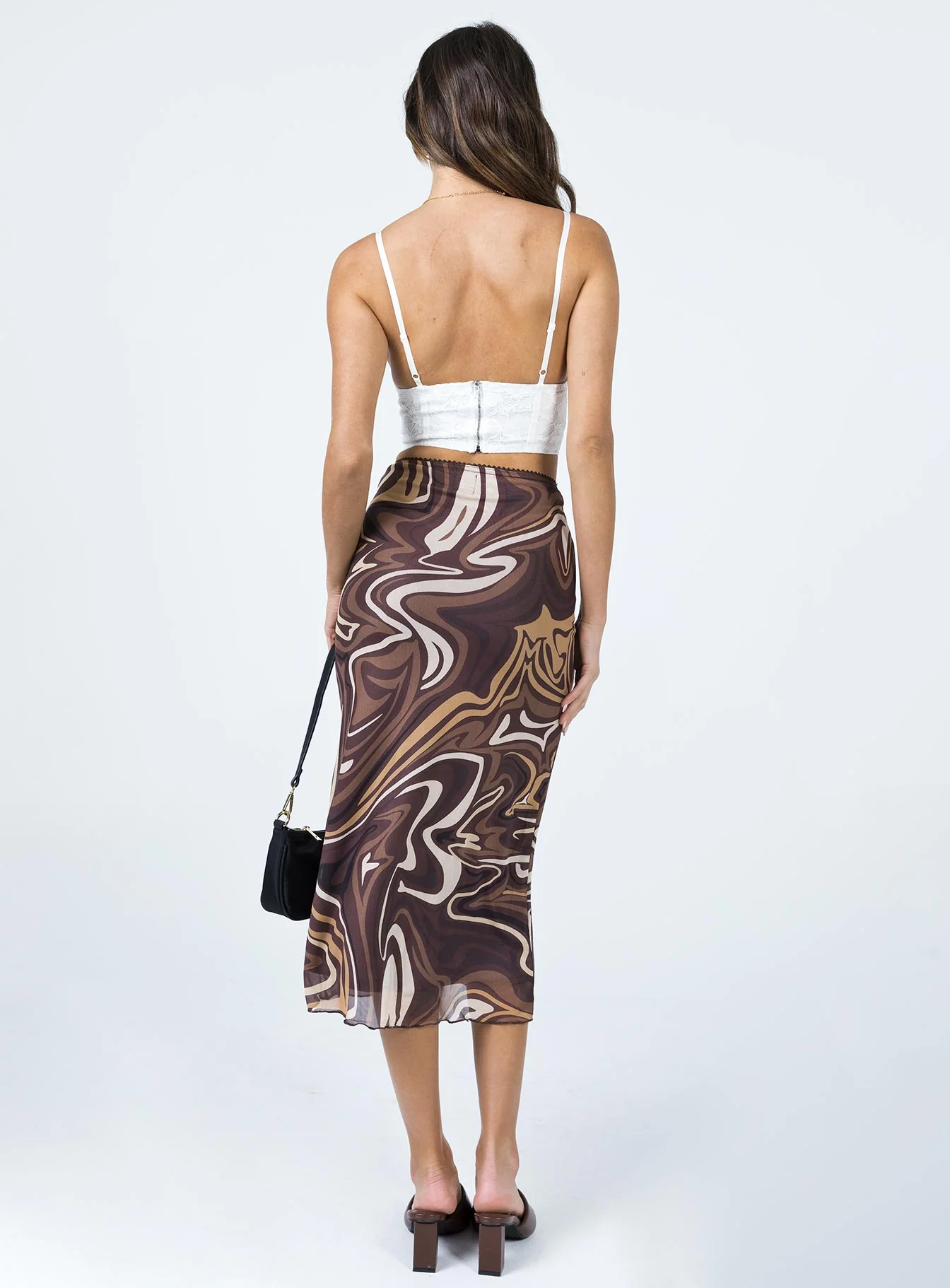 Deanna Midi Skirt Brown