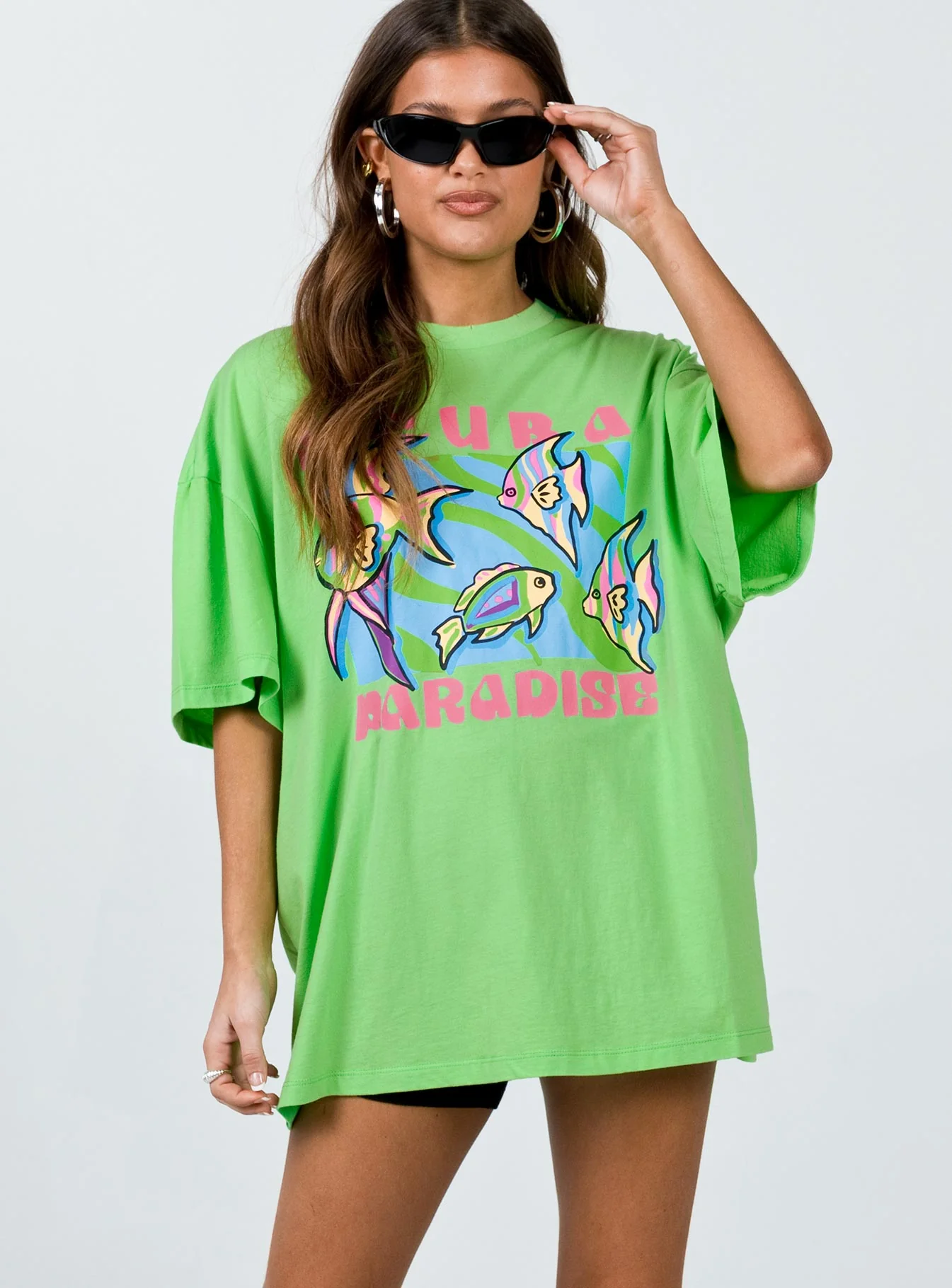 Scuba Paradise Oversize Tee Green