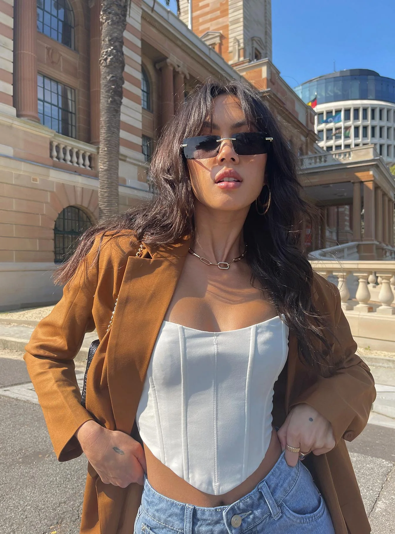 Maiya Strapless Top White