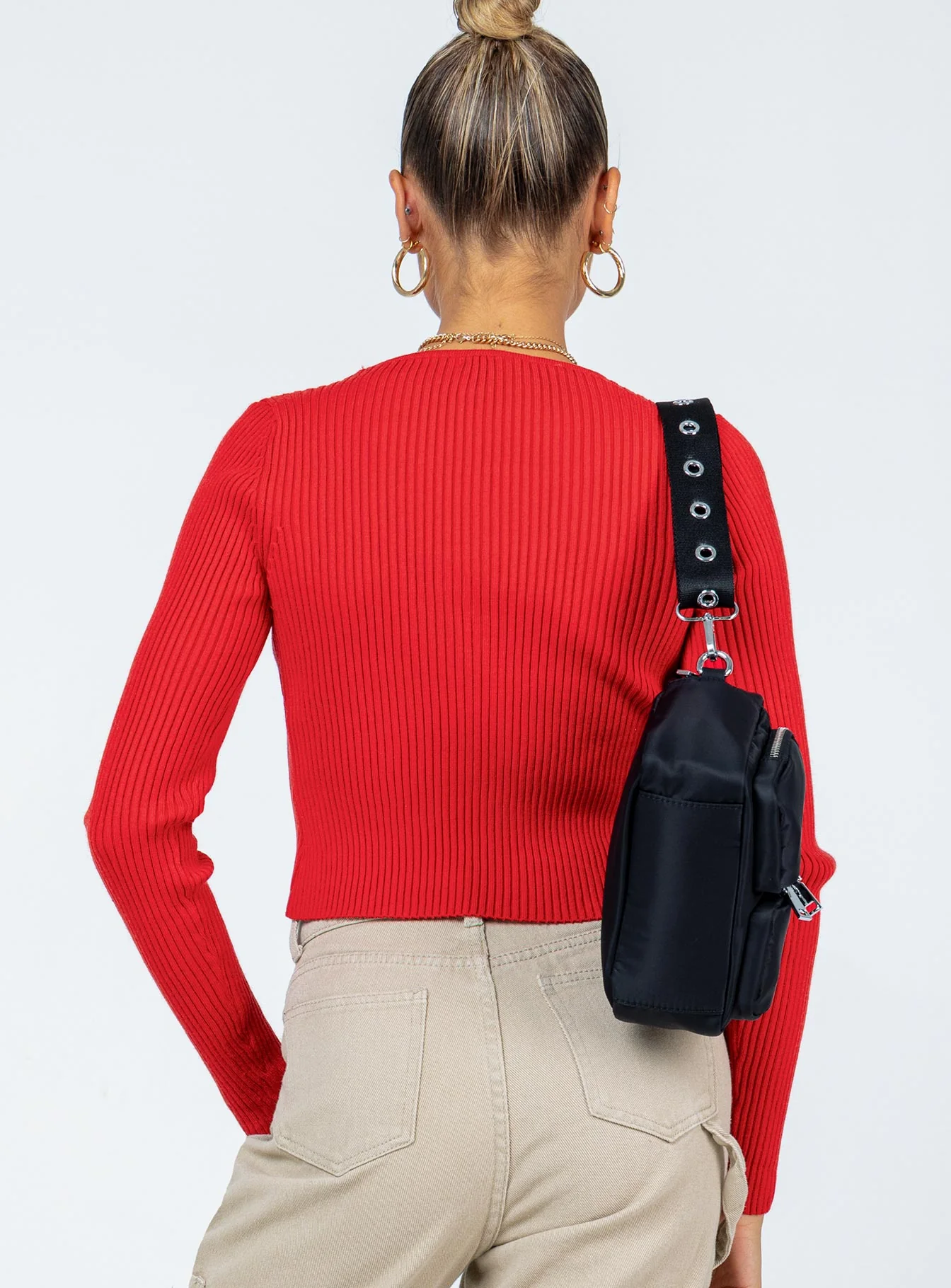 Dontae Long Sleeve Top Red