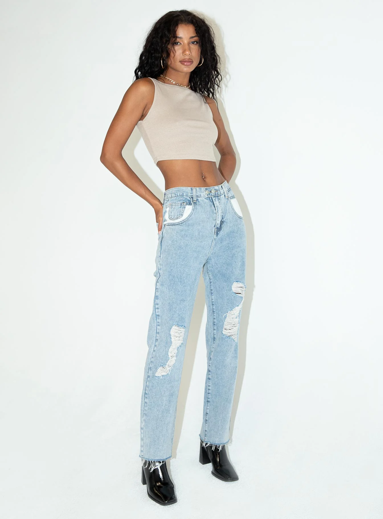 Darlington Crop Top Beige