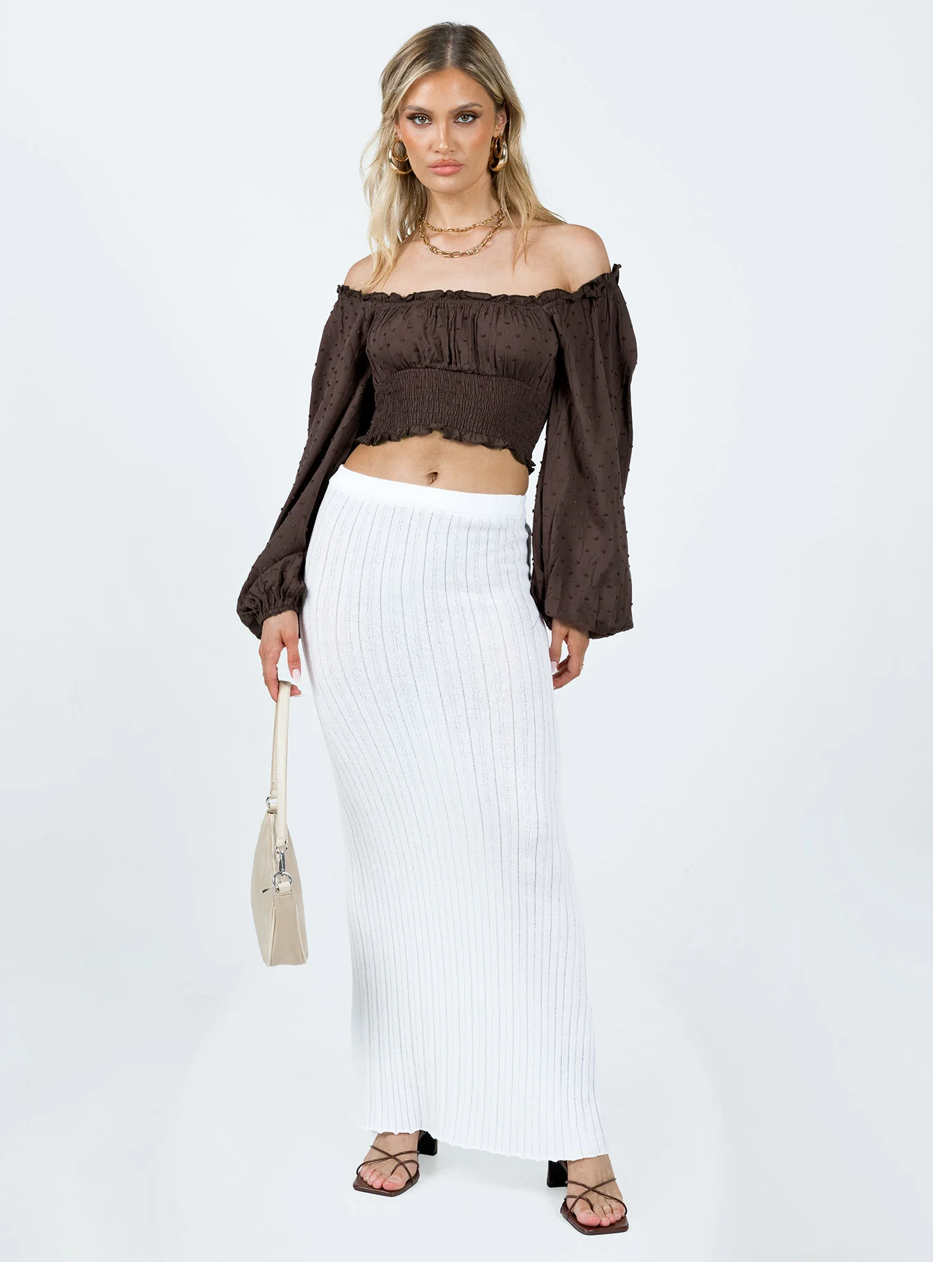 Love Galore Long Sleeve Top Brown