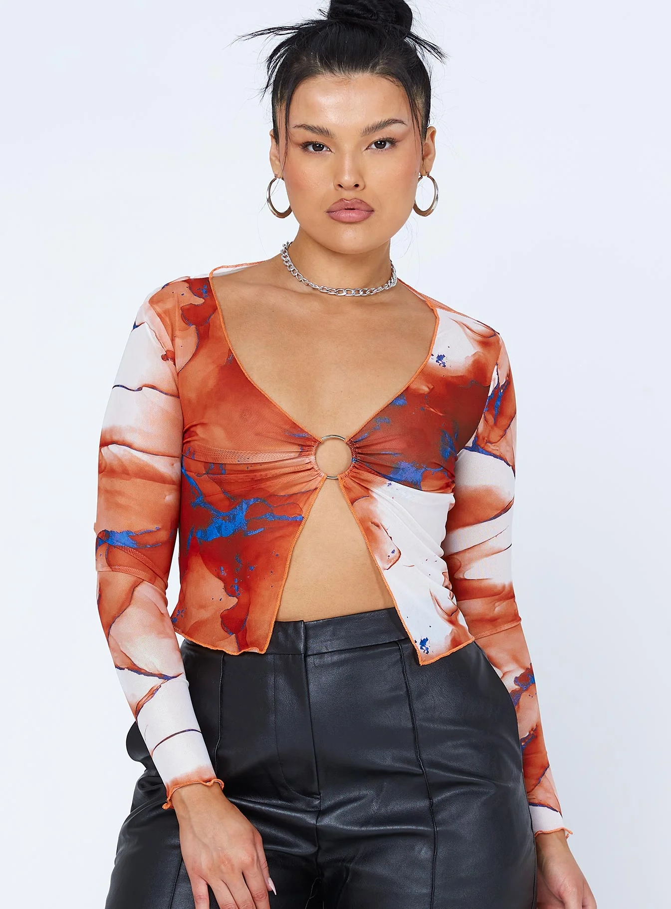 Kaden Long Sleeve Top Red Multi