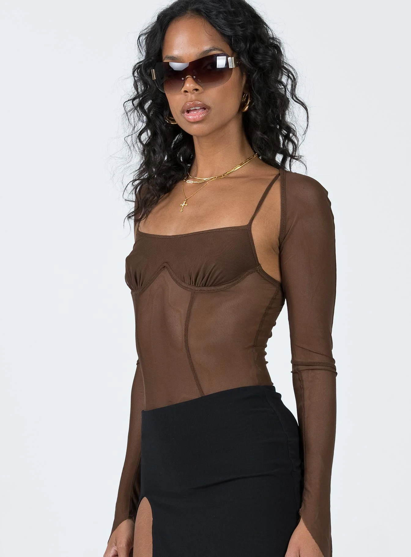 Buena Bolero Bodysuit Chocolate