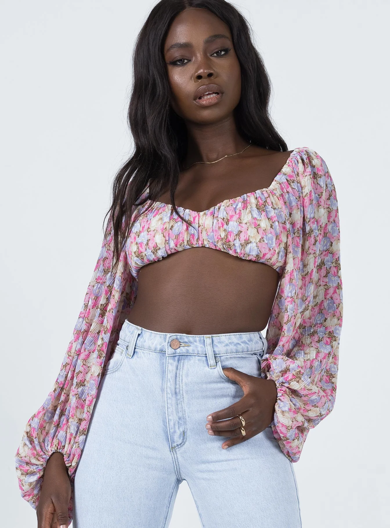 Farren Long Sleeve Top Pink Floral