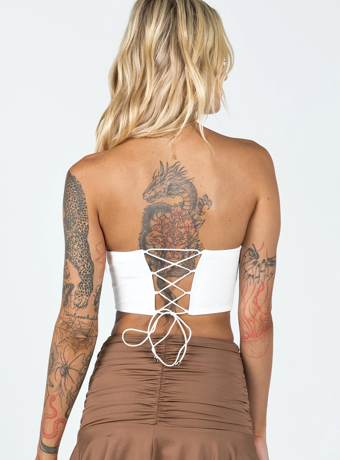 Maiya Strapless Top White