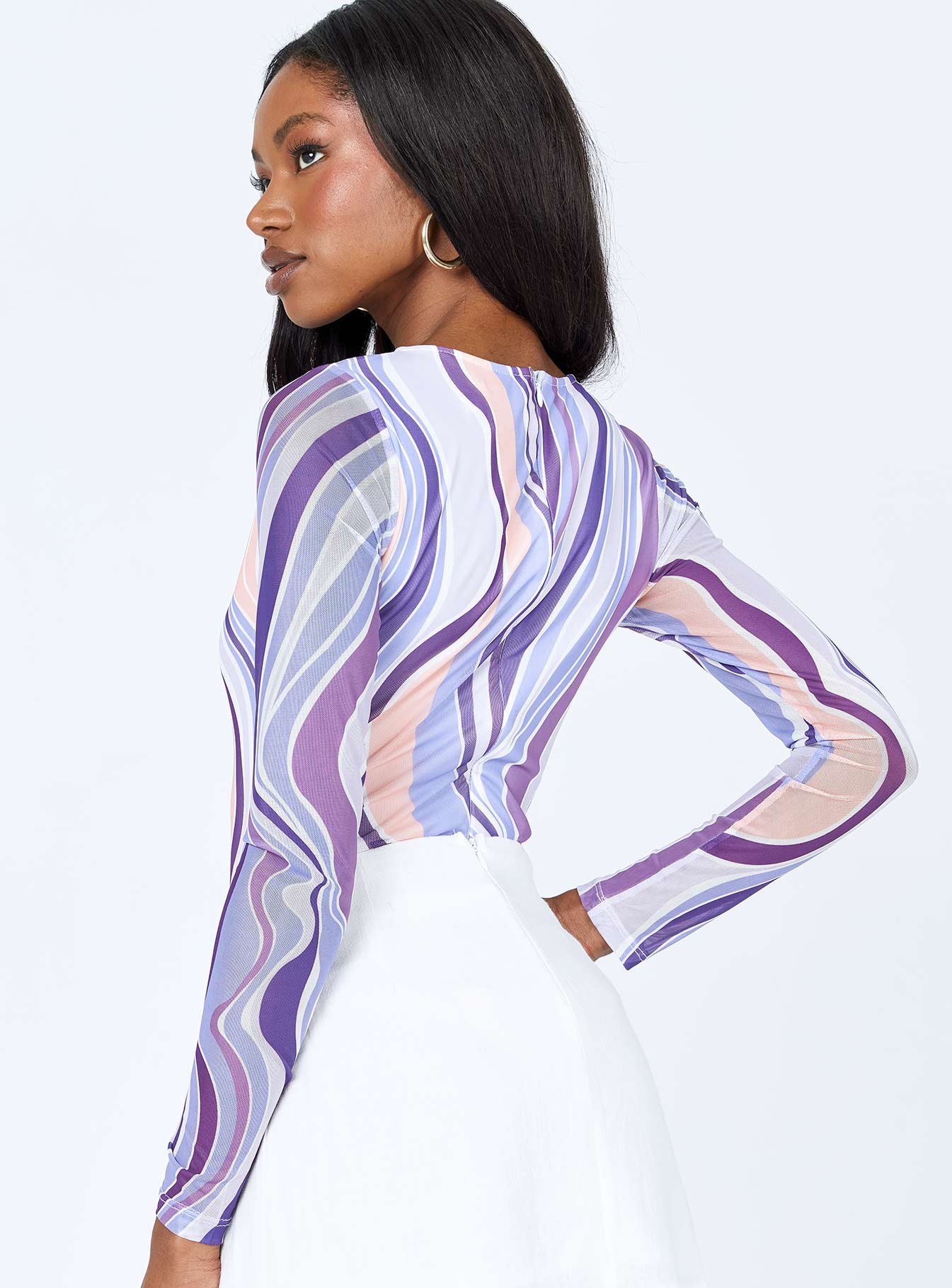 Kaylee Long Sleeve Bodysuit Purple