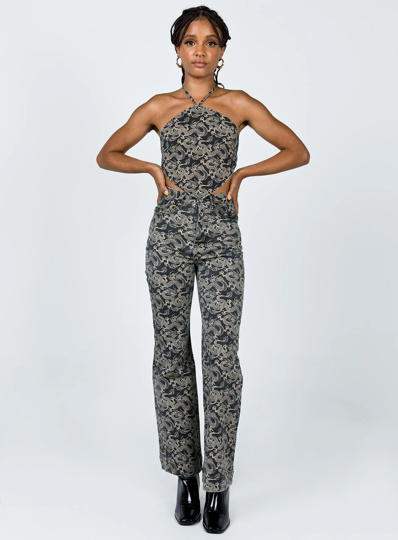 Dragon Denim Straight Leg Jeans Black