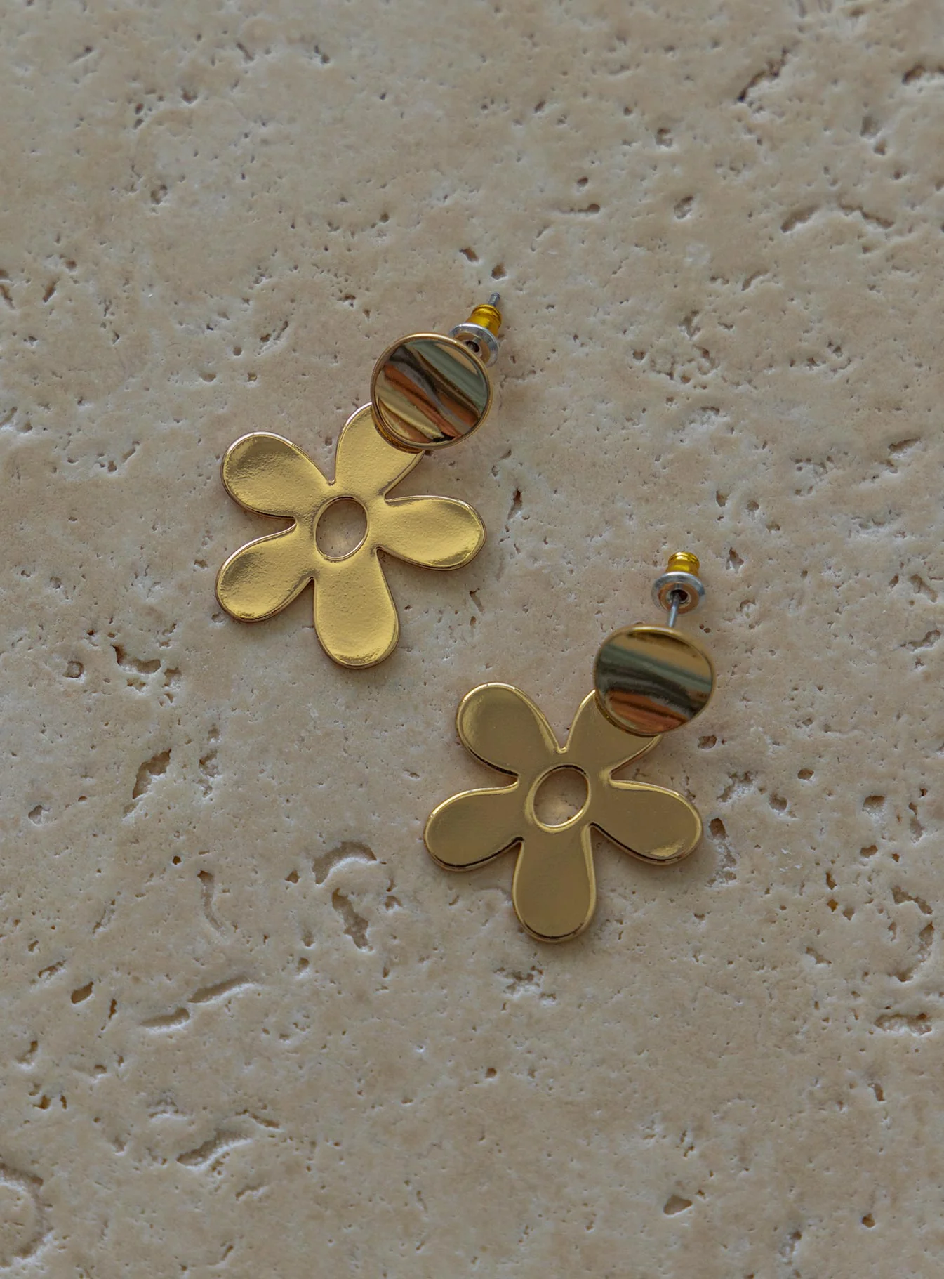 Huston Flower Earrings Gold