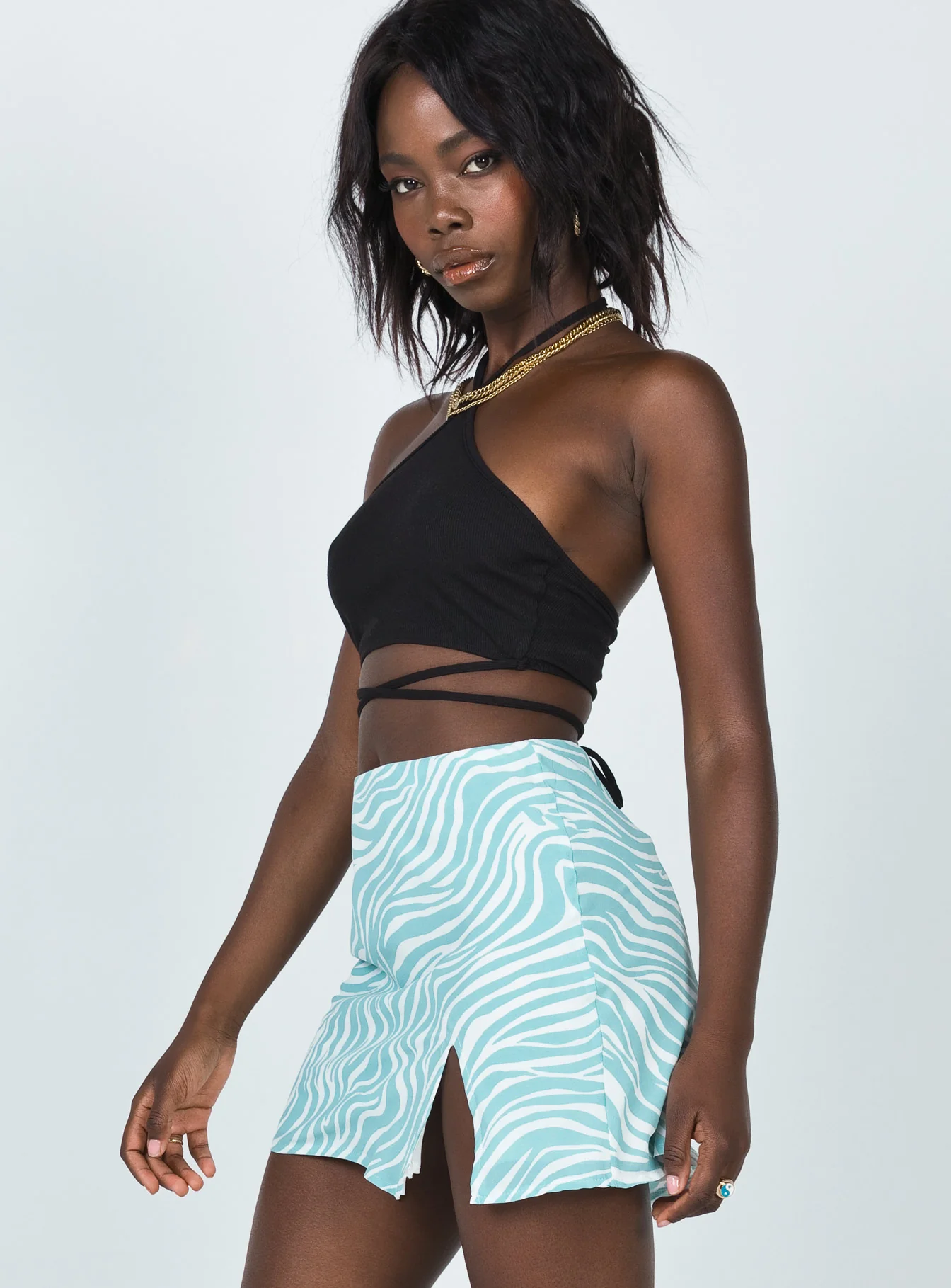 Julia Mini Skirt Blue / White