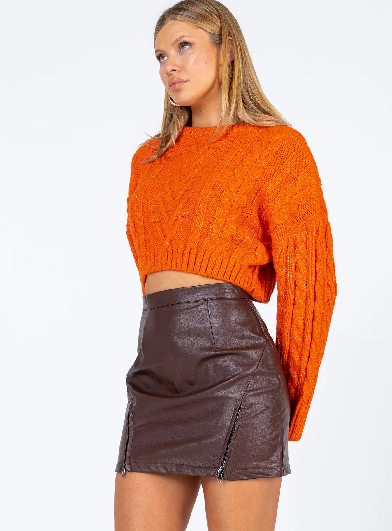 Lucas Mini Skirt Brown