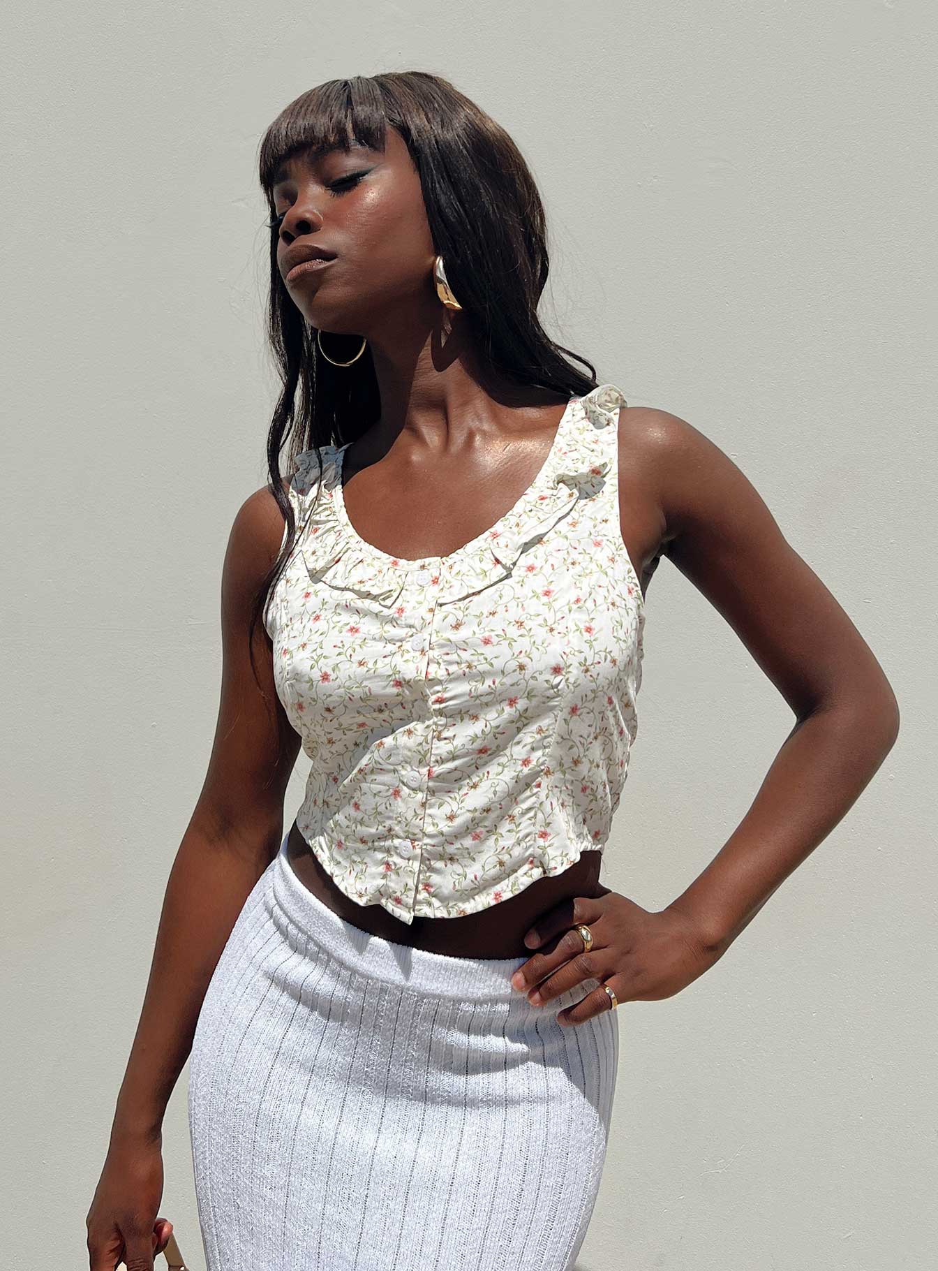 Motel Julka Top Pretty Petal Ivory