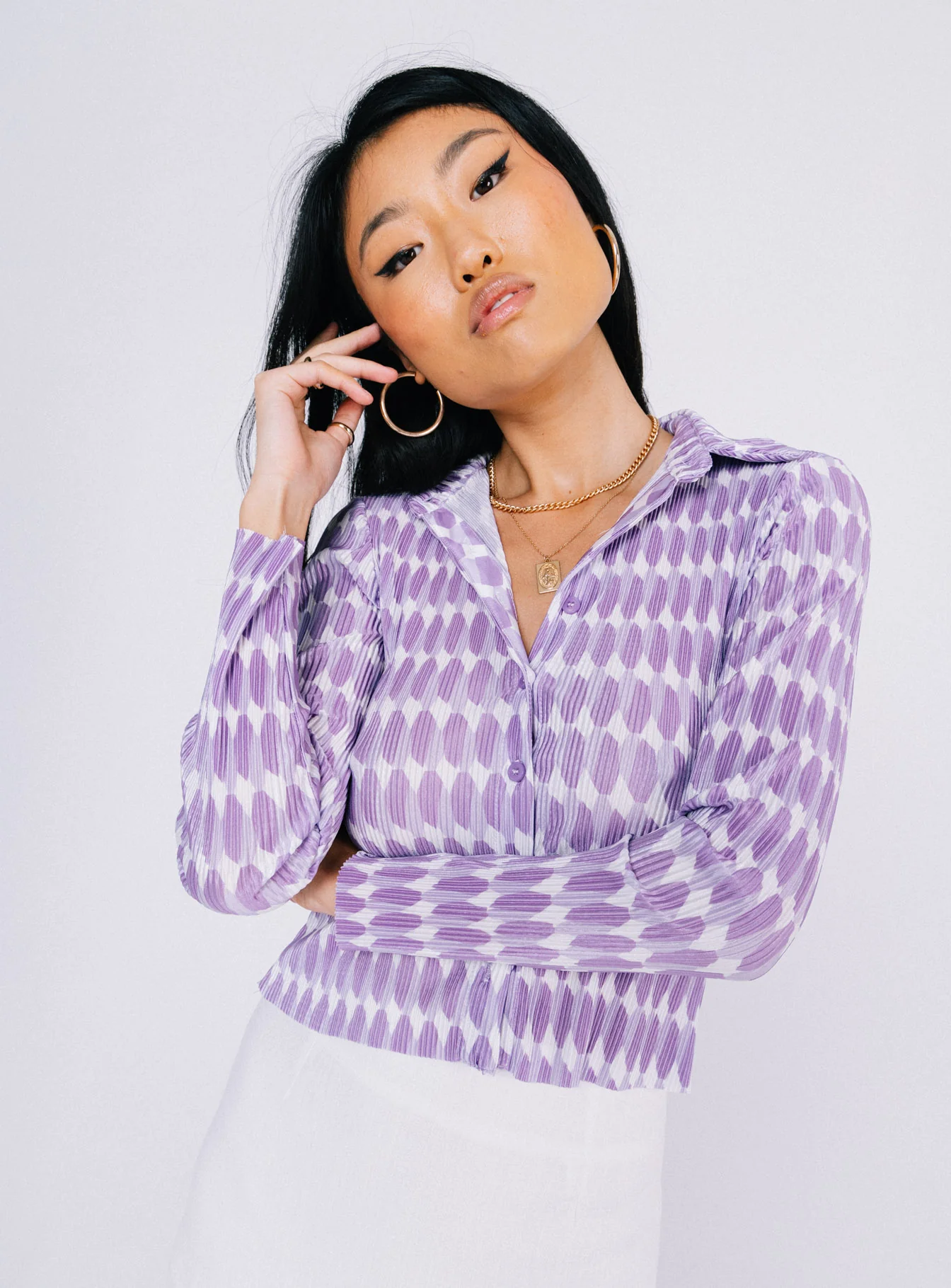 Elody Long Sleeve Top Purple Multi