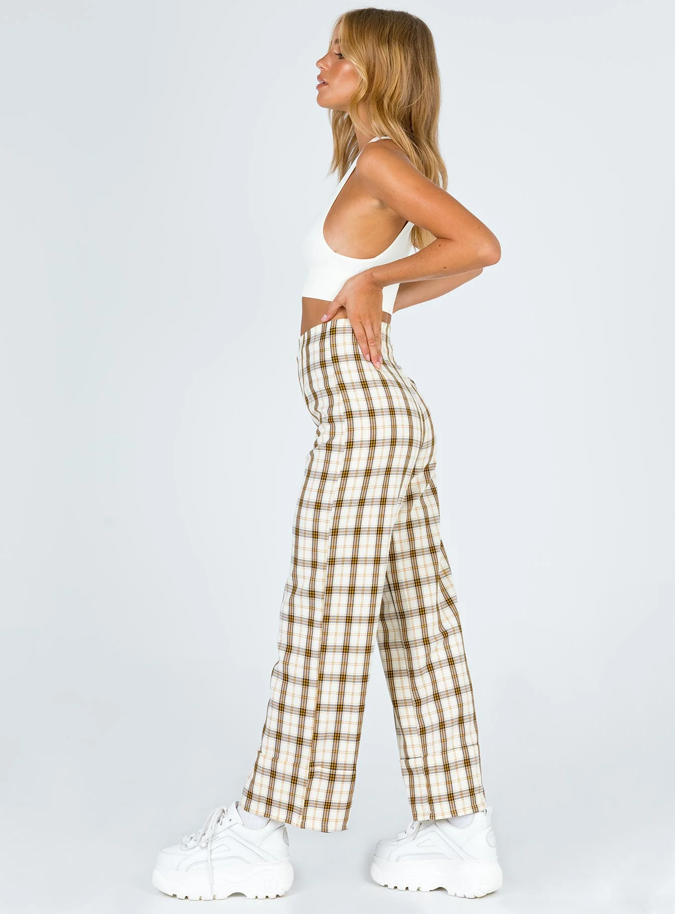 Euros Pants Yellow Check