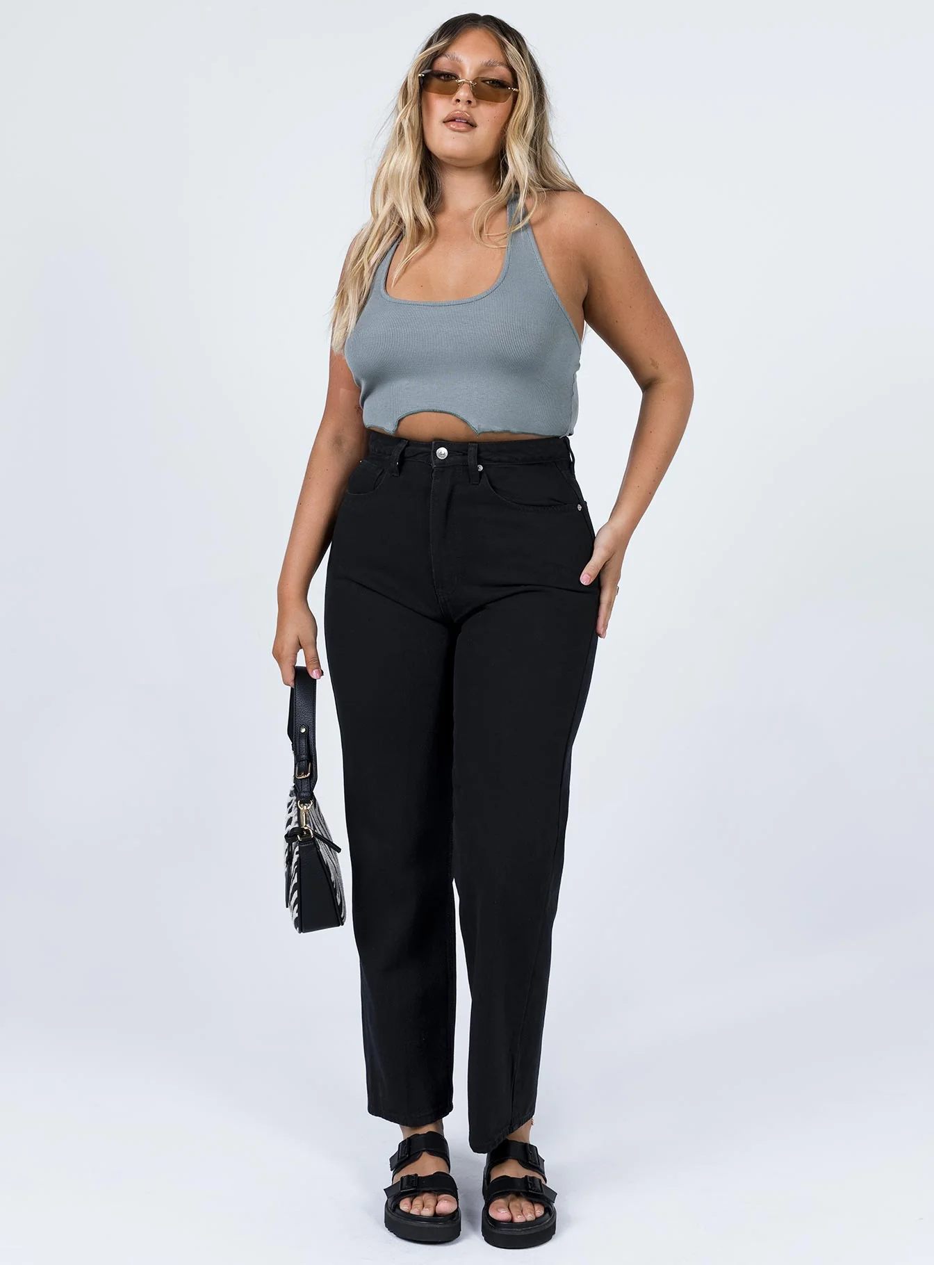 Lana Highrise Straight Leg Jeans Black