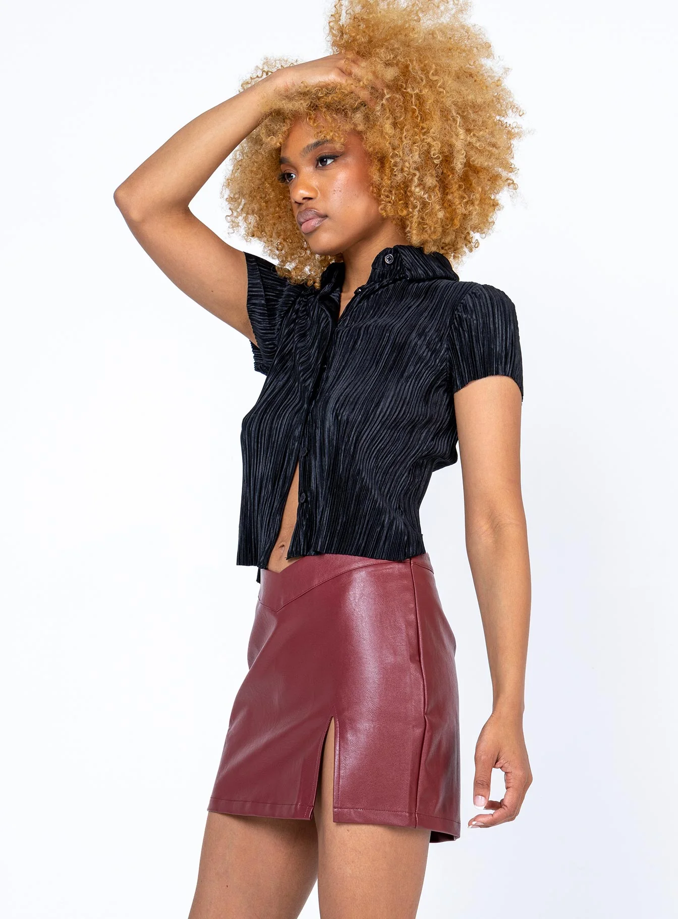 Delancey Mini Skirt Burgundy