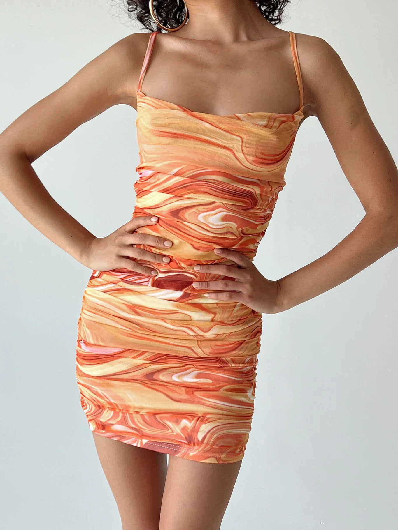 Harlan Mini Dress Orange Multi Eco