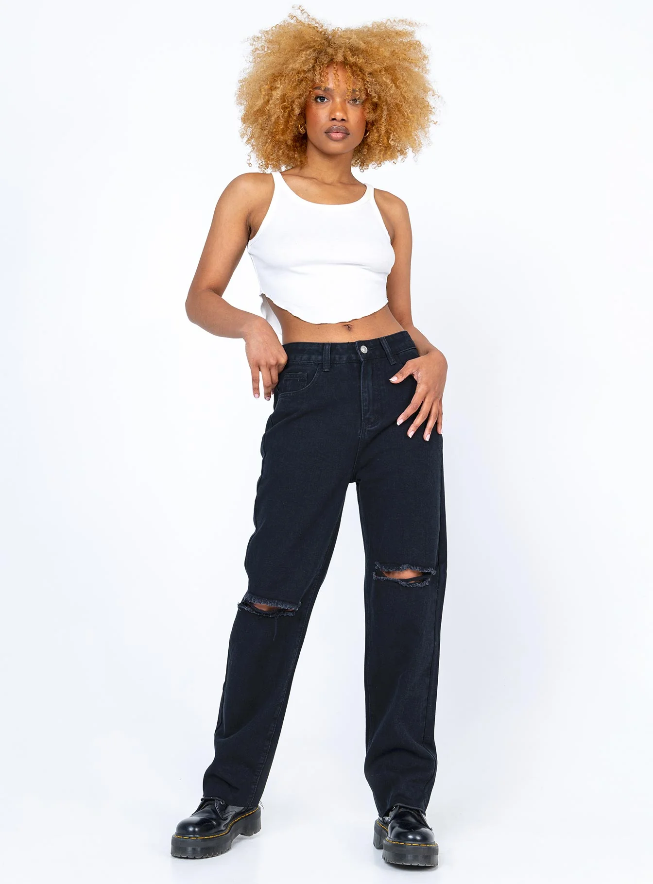 Costa Brava Mom Denim Jeans Black