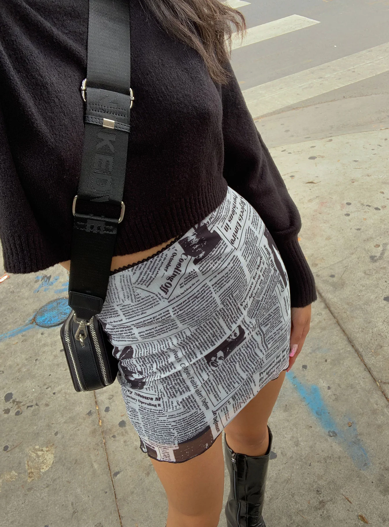 Read The Lines Mini Skirt White