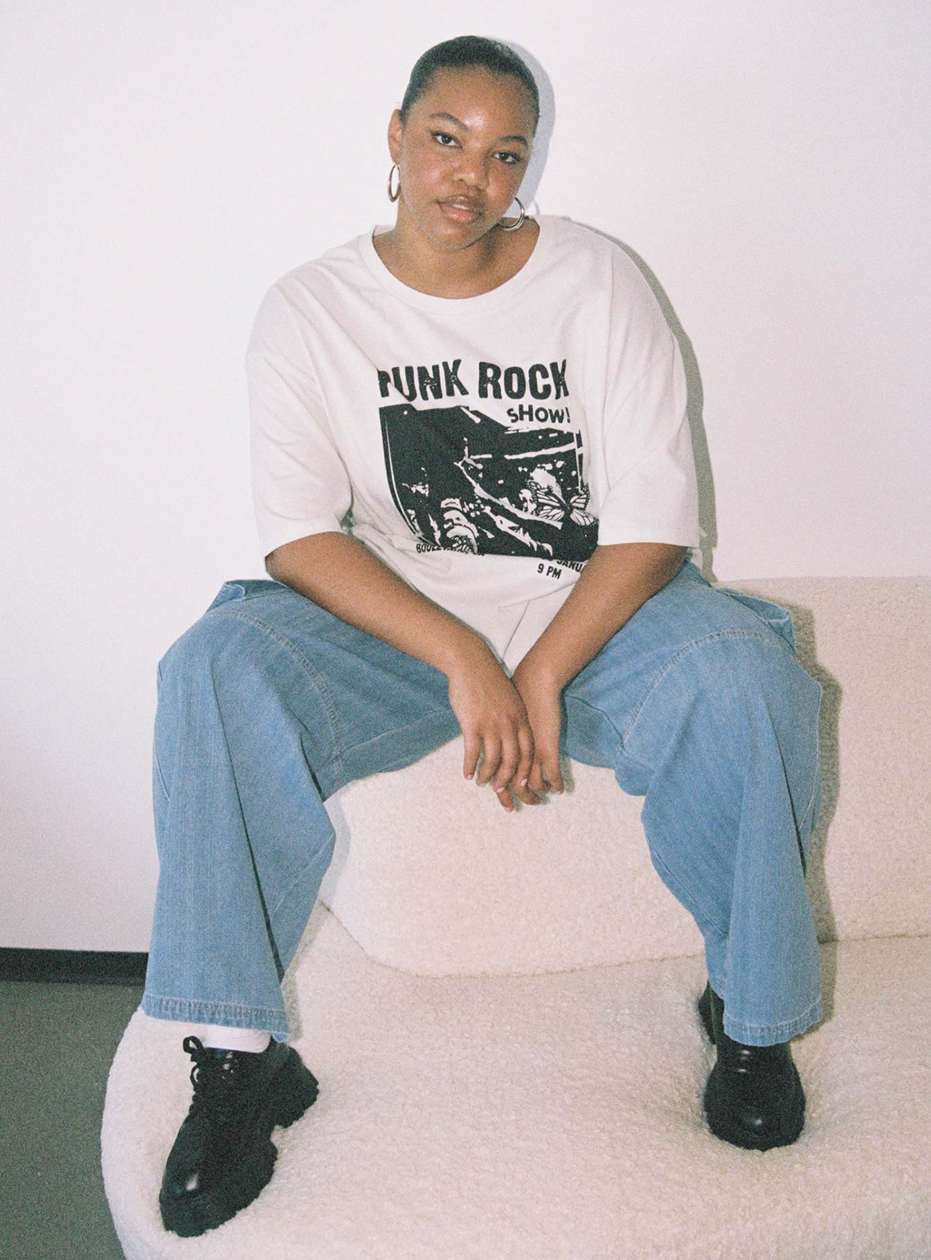 Punk Rock Show Oversized Tee Grey Curve