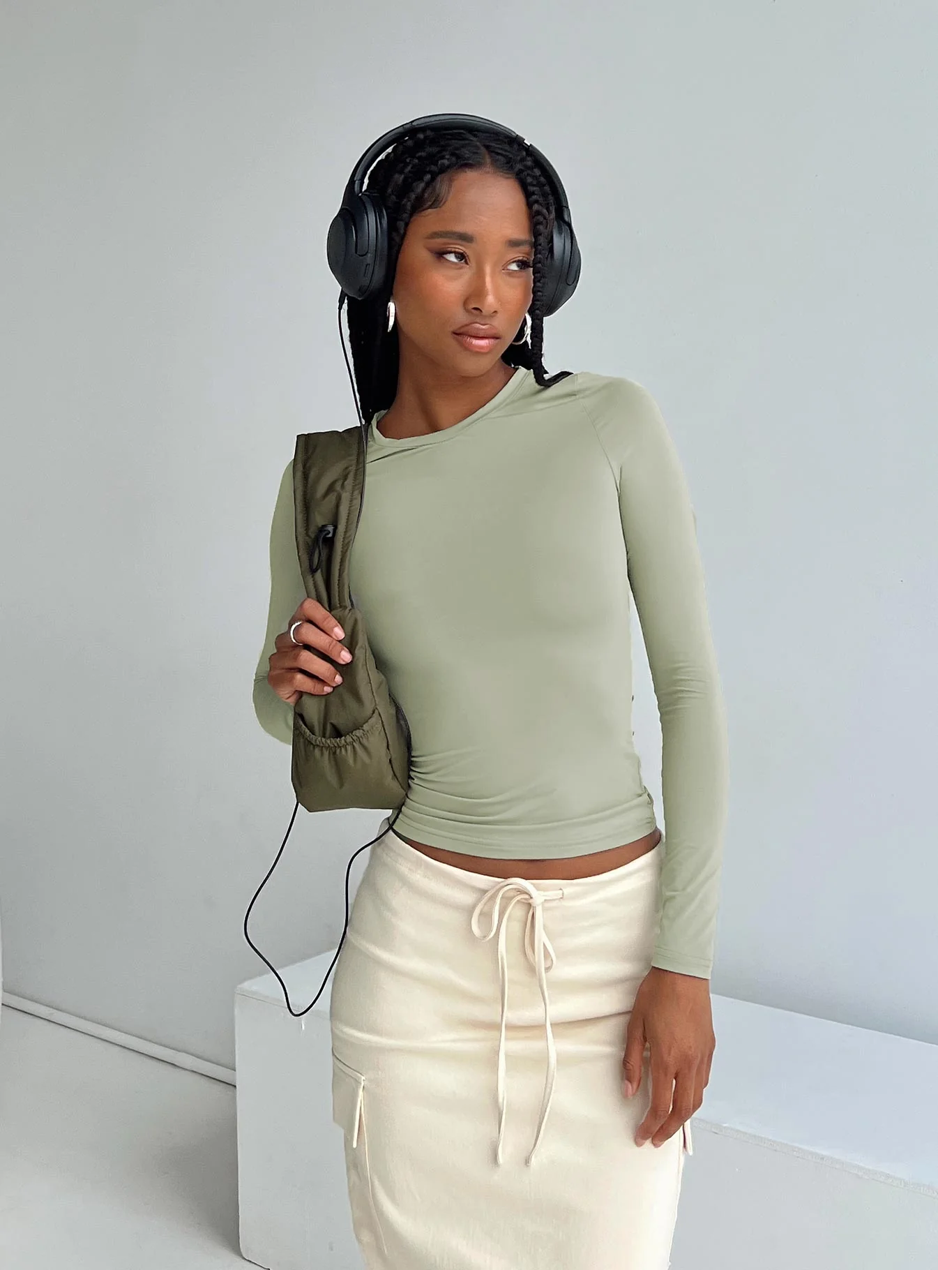 Arnim Eco Nylon Long Sleeve Top Green