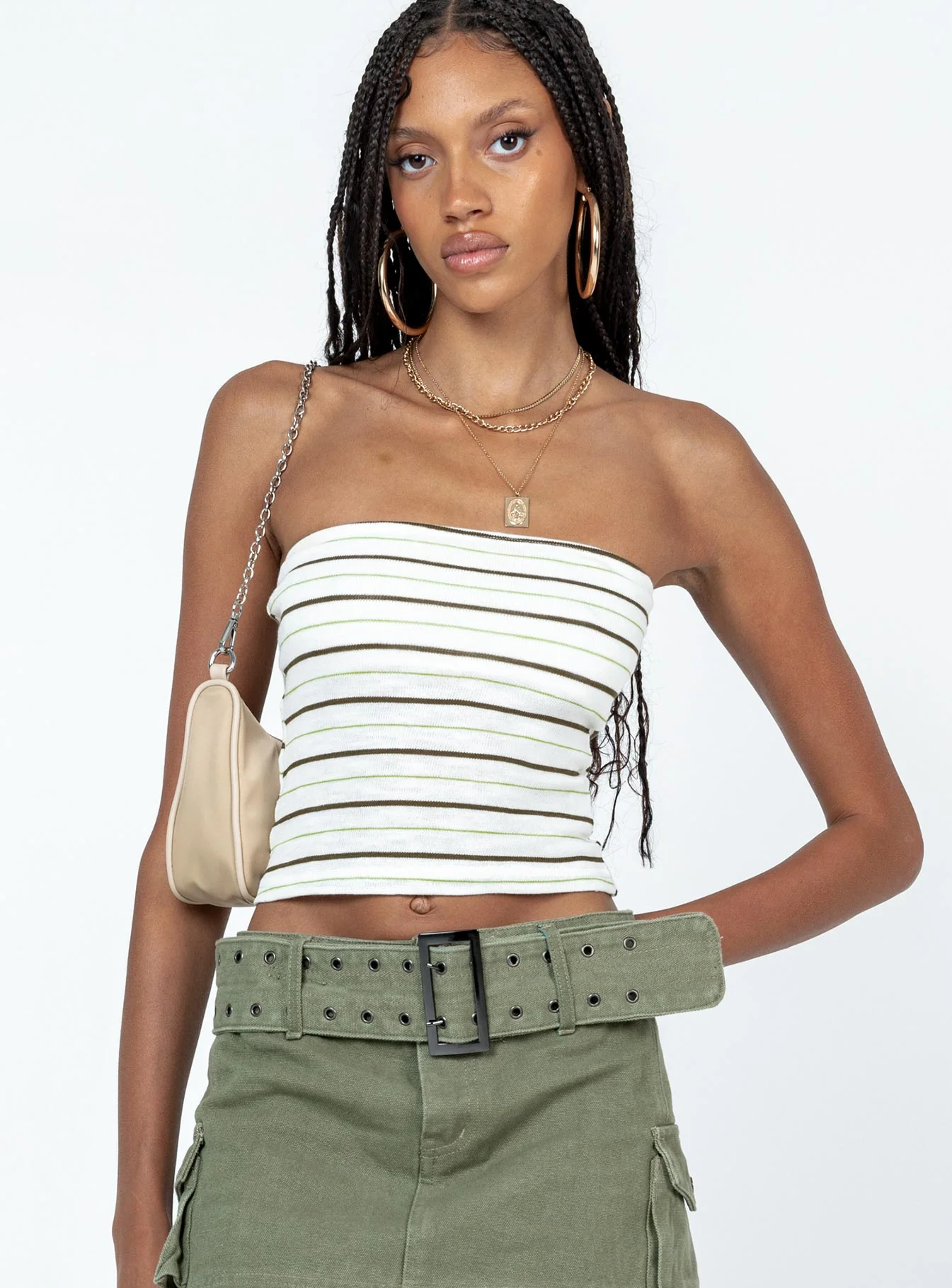 Devall Strapless Top Cream / Multi