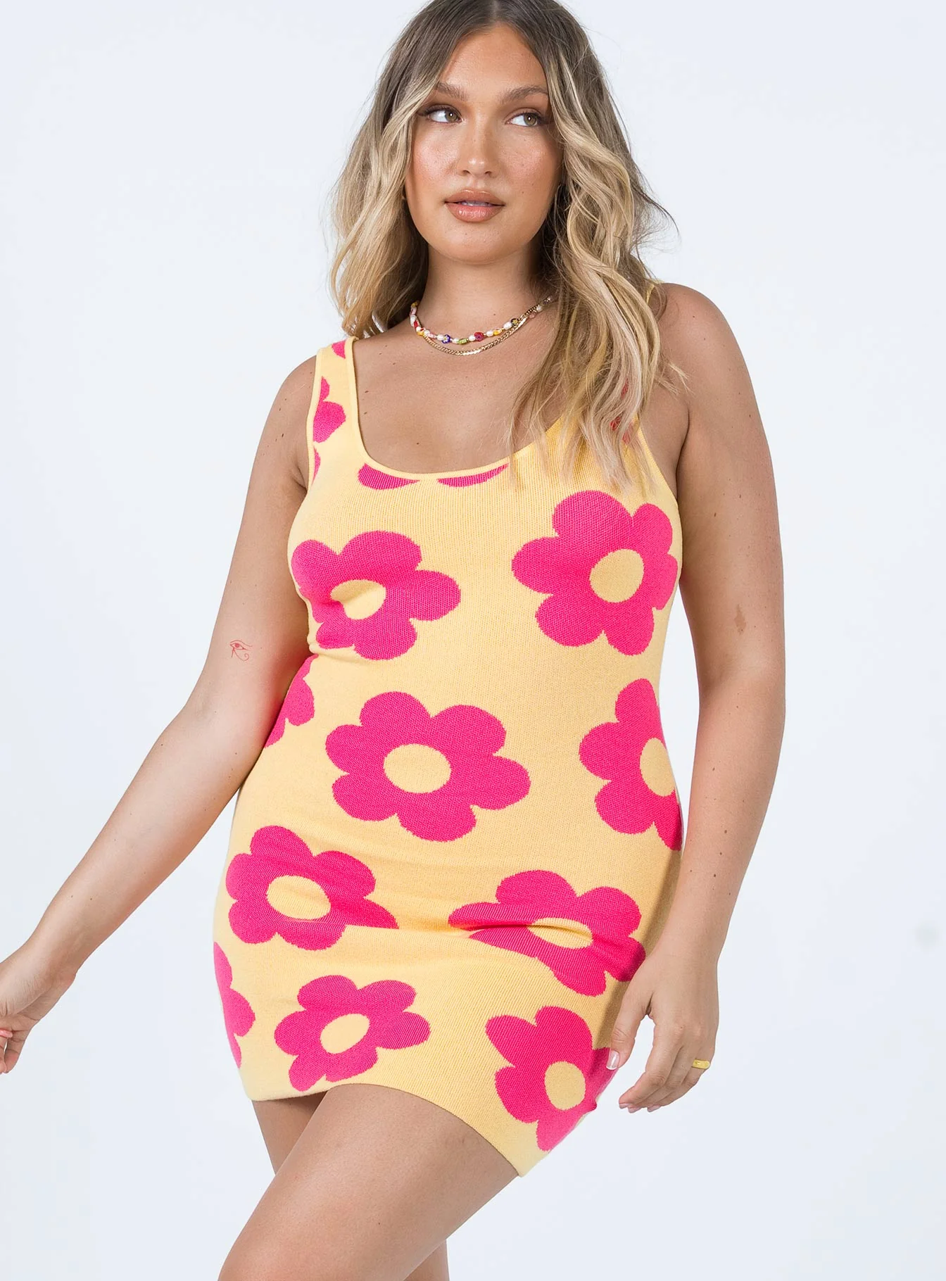 Lennon Mini Dress Yellow Floral