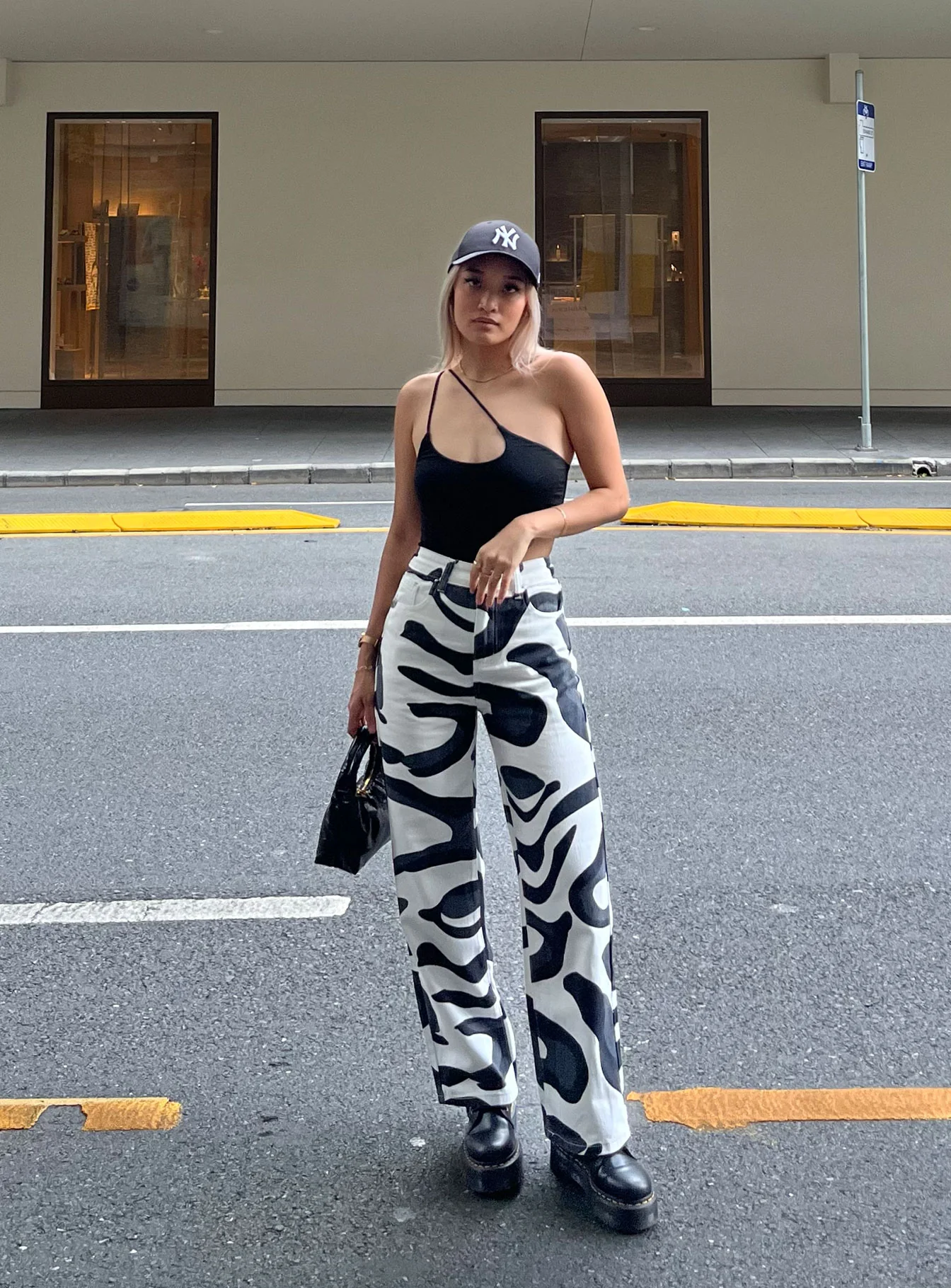 Pamplona Denim Jeans Black / White