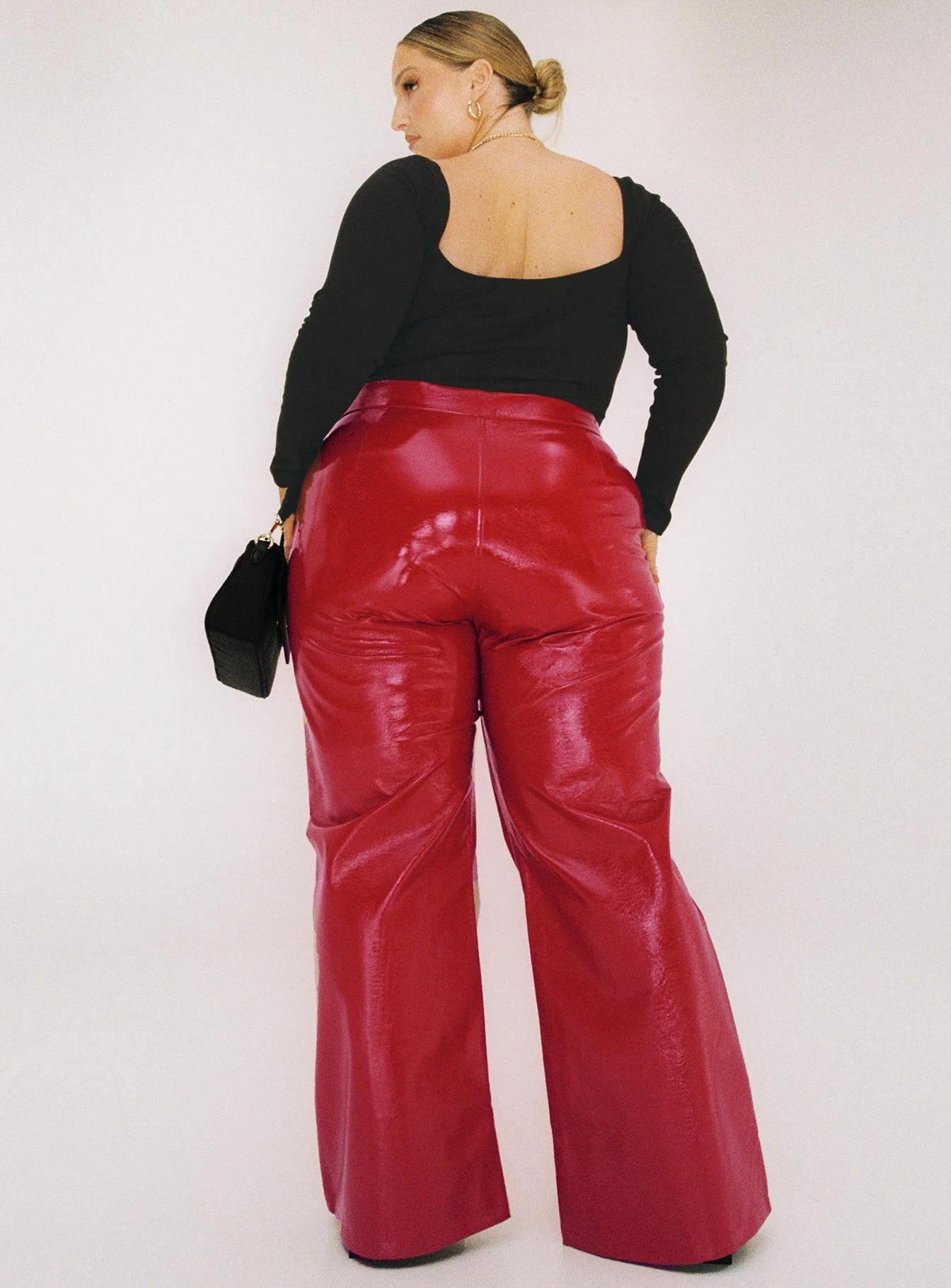 Madi Pu Pant Red Curve