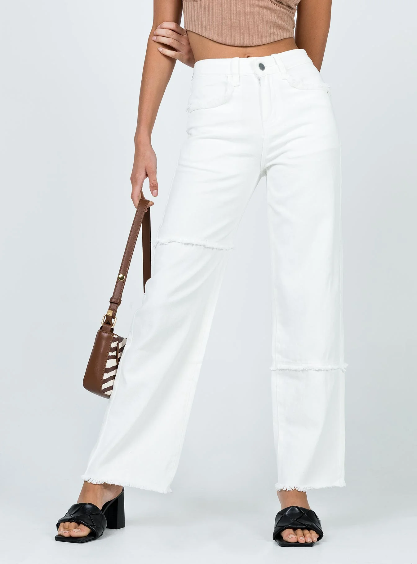 Outcast Straight Leg Panel Jeans White