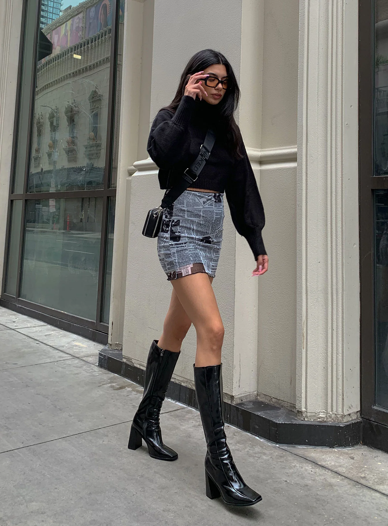 Read The Lines Mini Skirt White