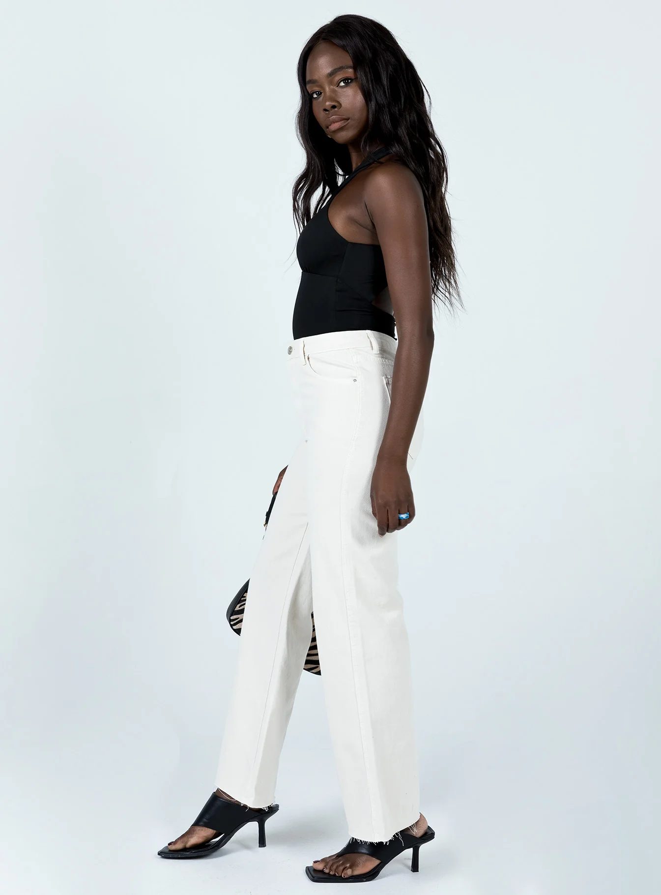 Mamaia Straight Leg Denim Jeans Cream