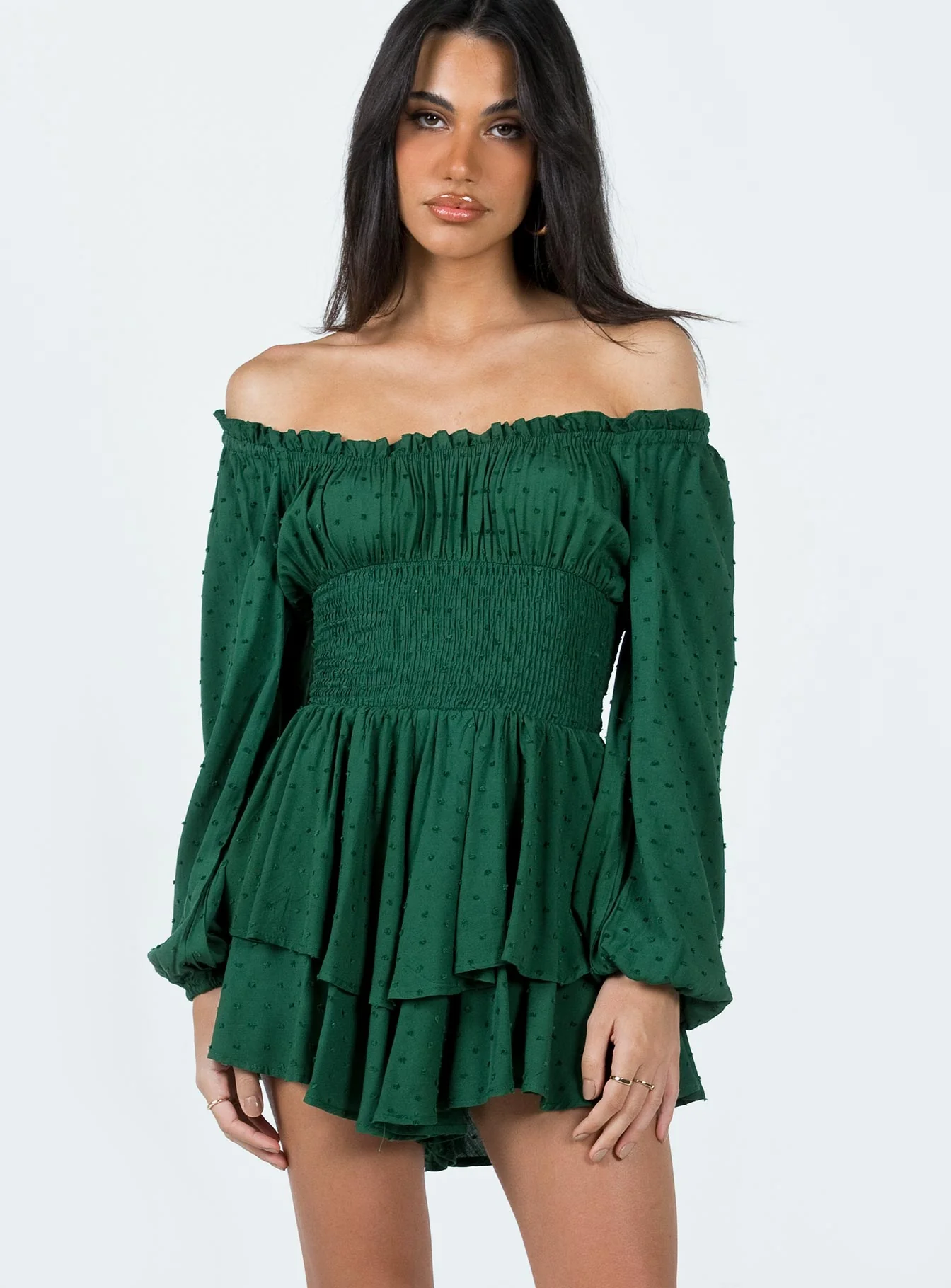 The Love Galore Long Sleeve Romper Green