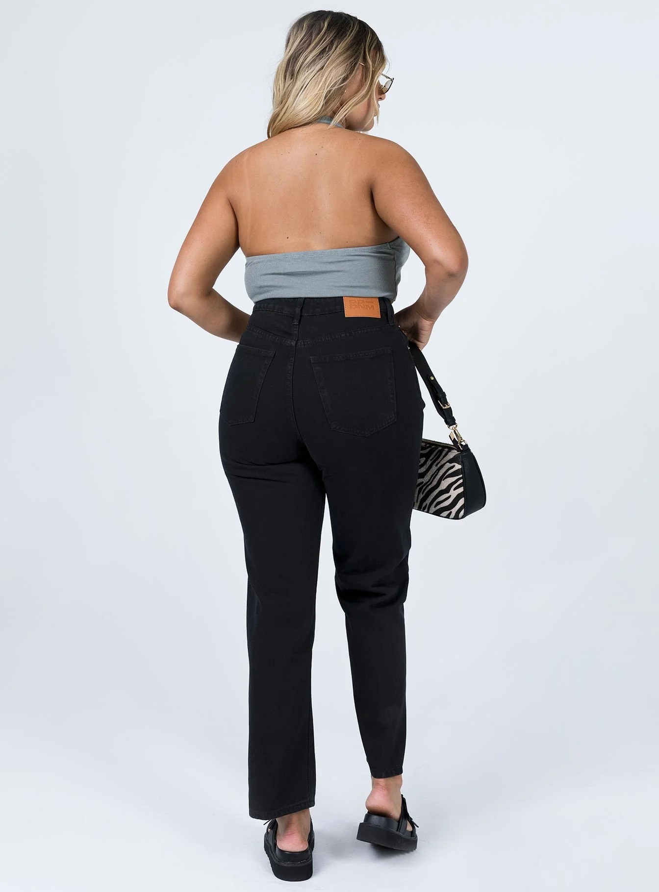 Lana Highrise Straight Leg Jeans Black