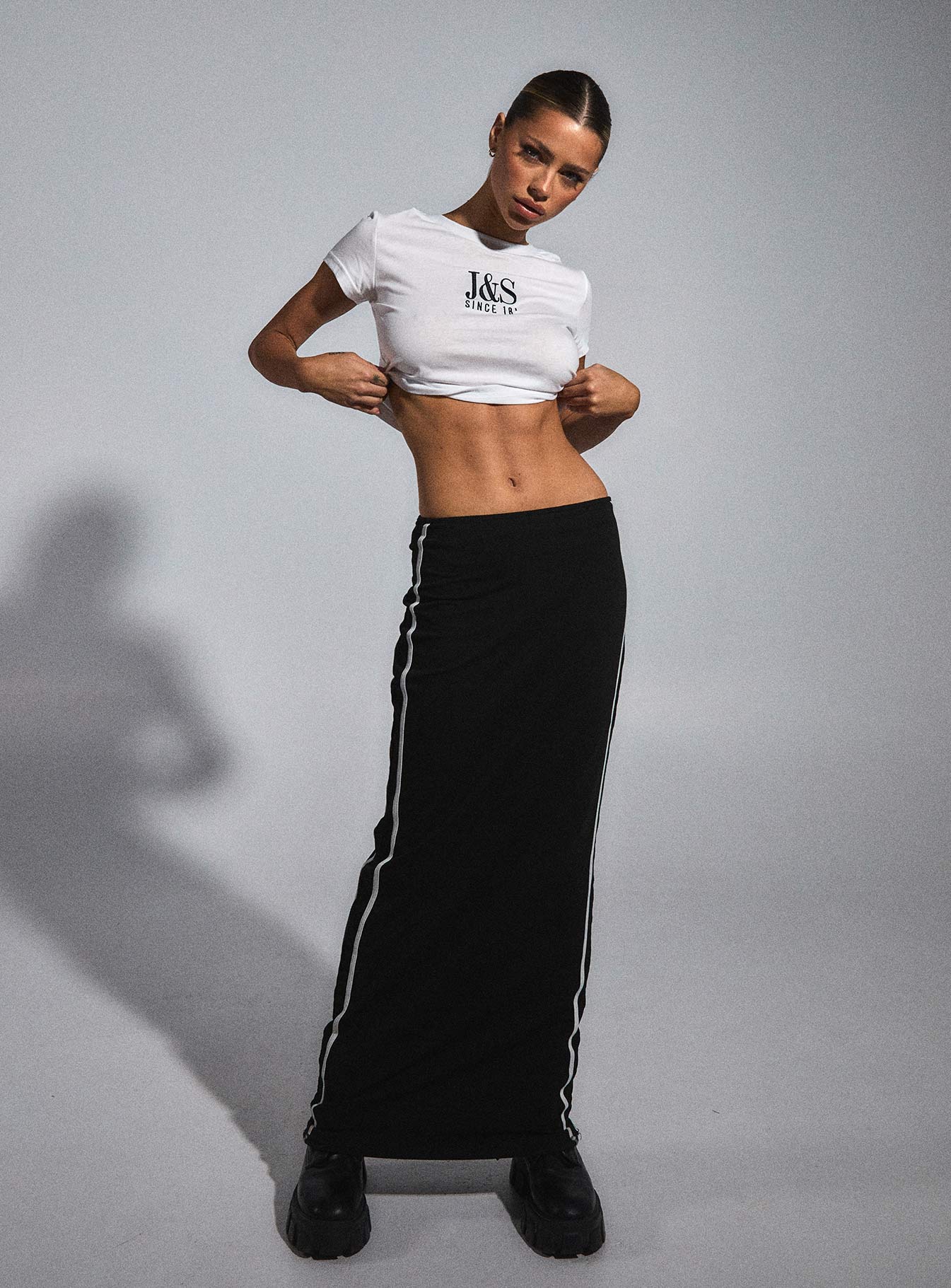 JGR & STN Mode Baby Tee White