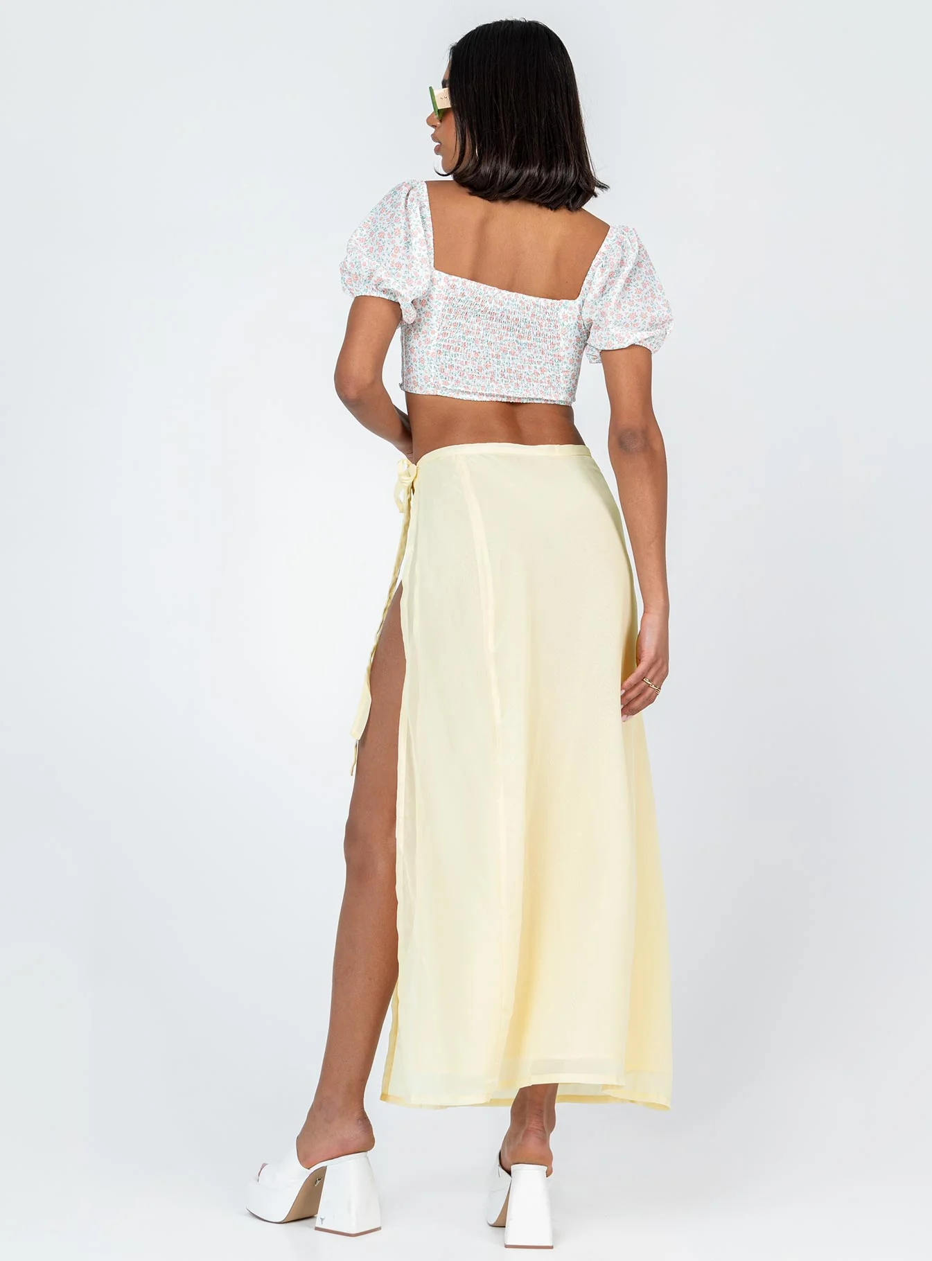 Tie Breaker Maxi Skirt Yellow