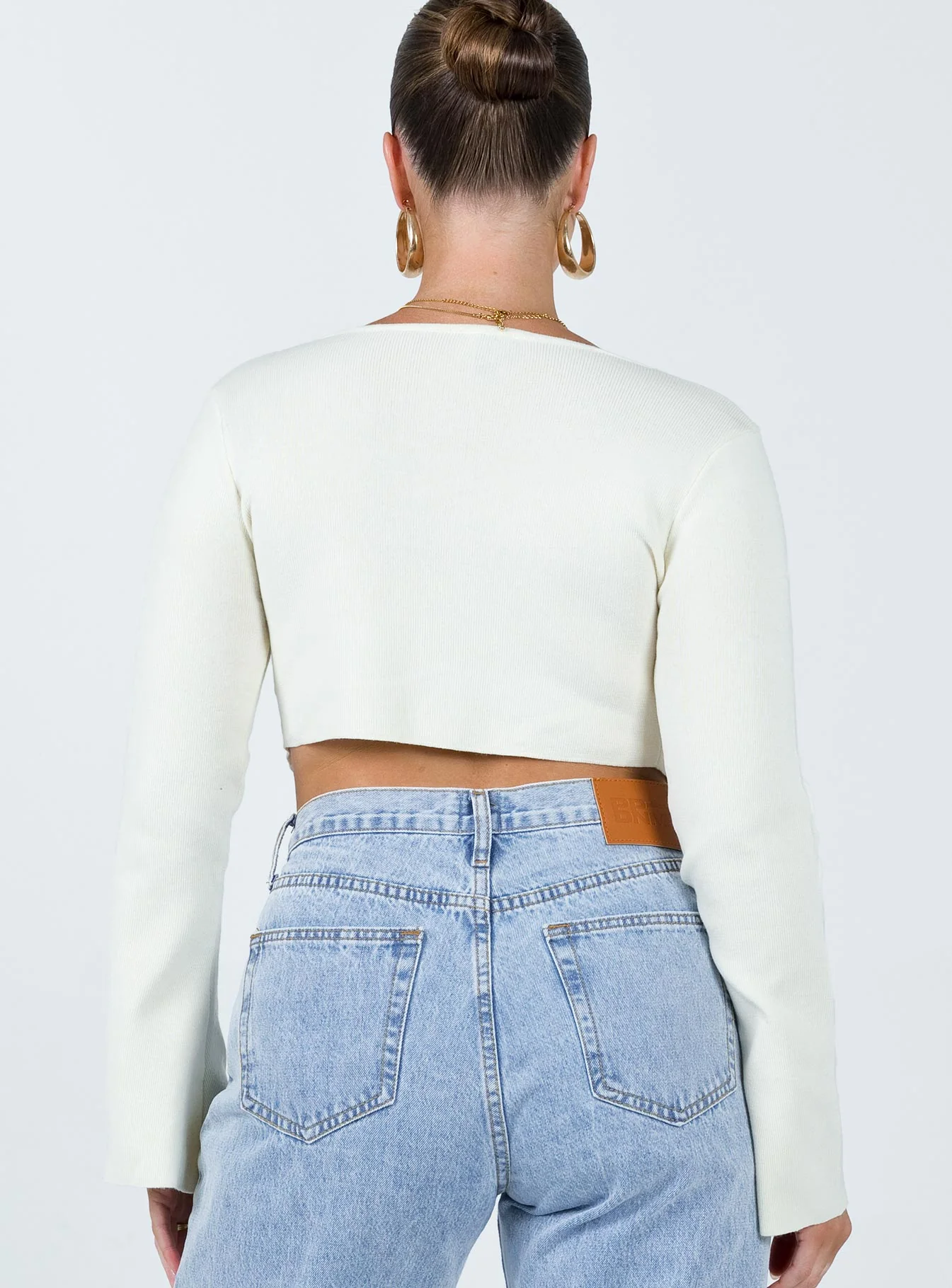 Rosette Knit Top Cream